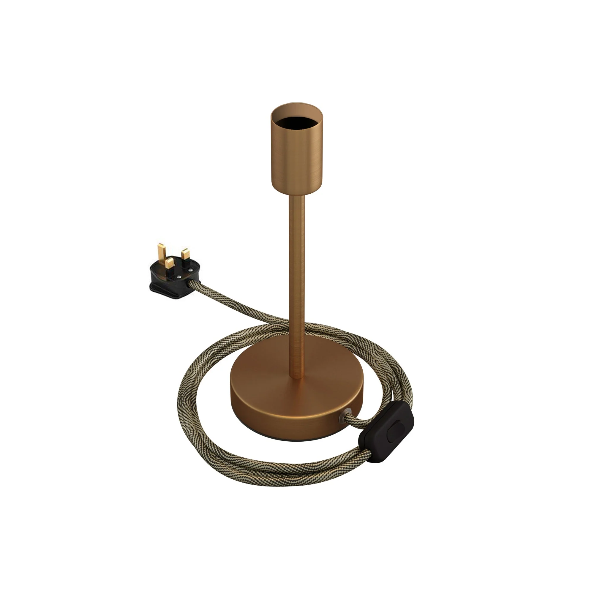 Alzaluce - Lampada da tavolo in metallo e spina UK - Bronzo satinato - Image 9