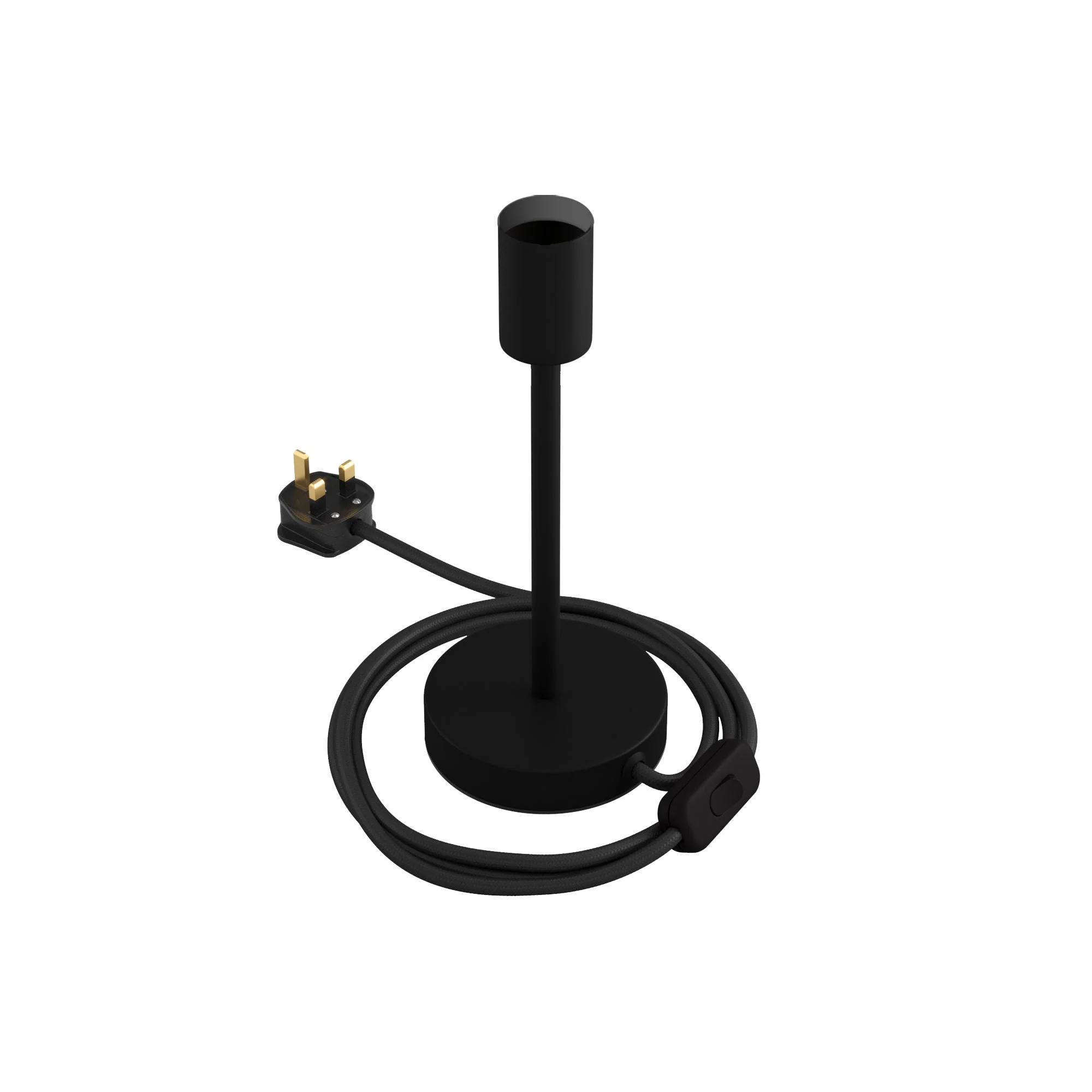 Alzaluce - Lampada da tavolo in metallo e spina UK - Nero opaco - Image 7