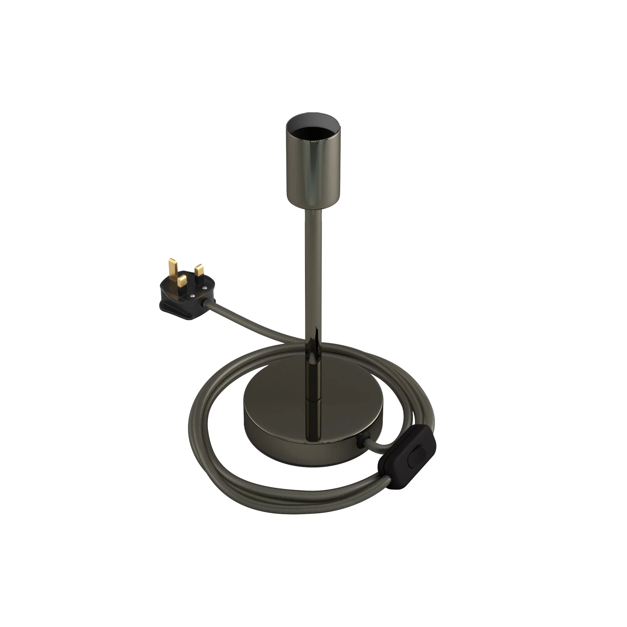 Alzaluce - Lampada da tavolo in metallo e spina UK - Nero perla - Image 7