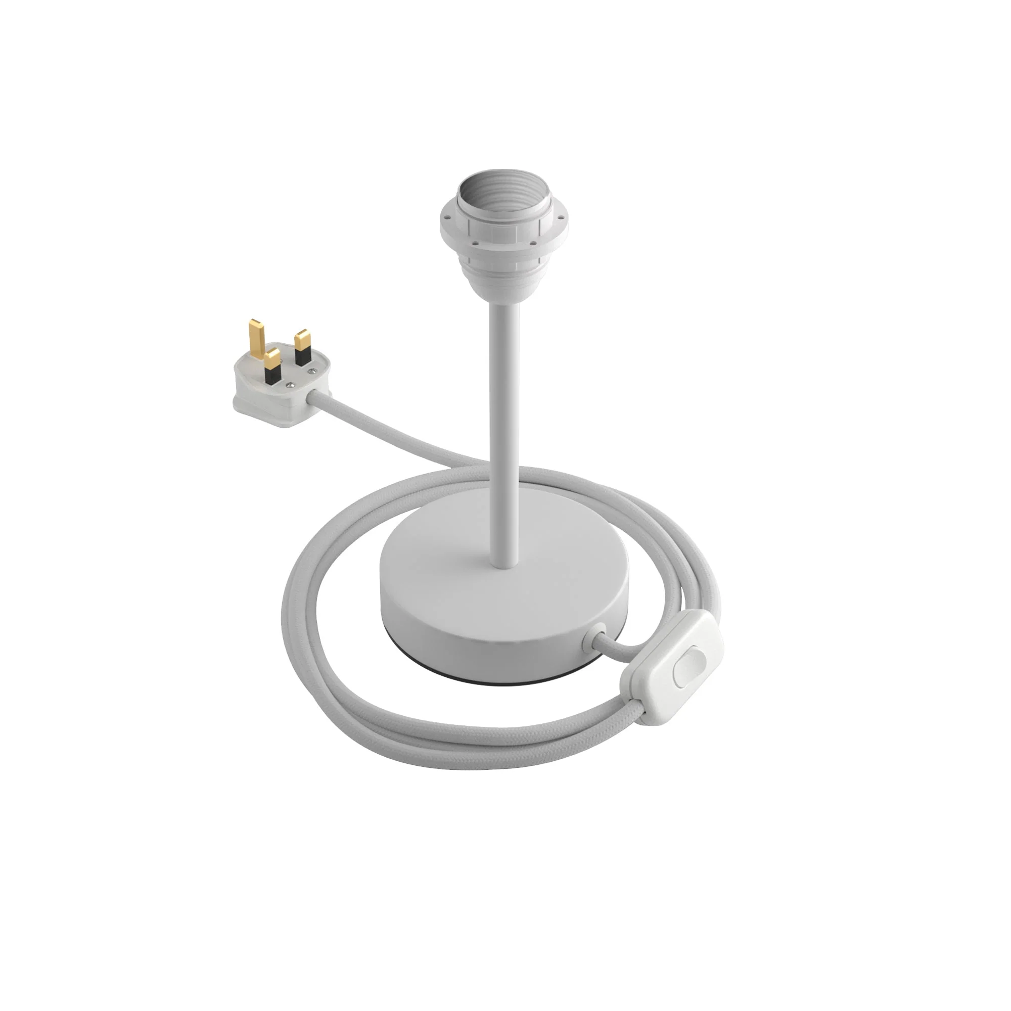 Alzaluce per paralume - Lampada da tavolo in metallo e spina UK - Bianco opaco - Image 6