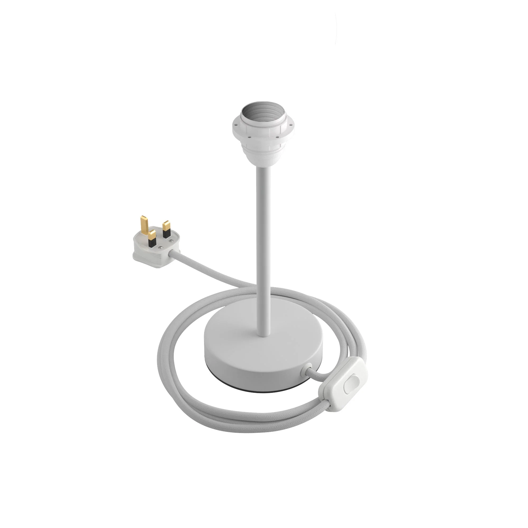 Alzaluce per paralume - Lampada da tavolo in metallo e spina UK - Bianco opaco - Image 7
