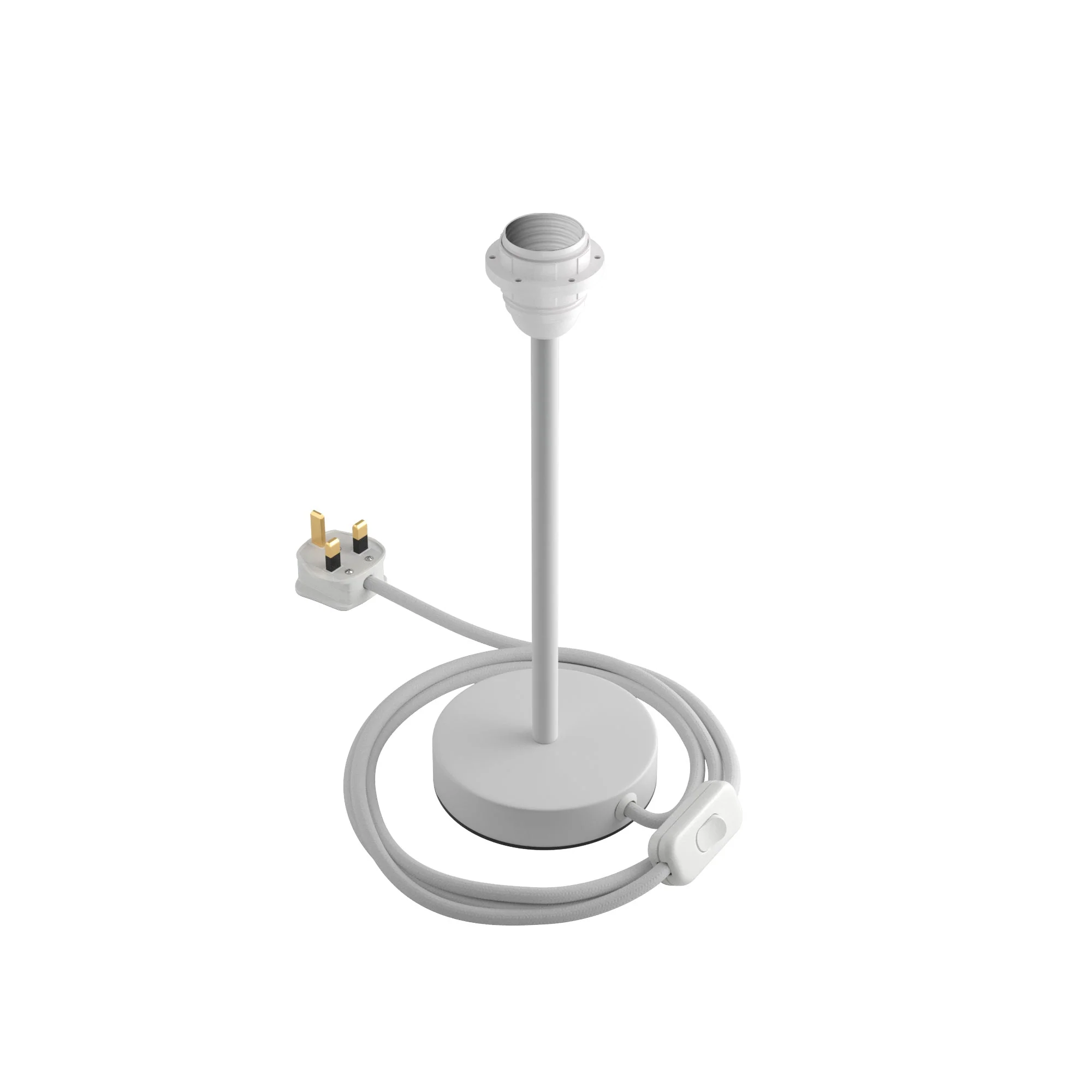 Alzaluce per paralume - Lampada da tavolo in metallo e spina UK - Bianco opaco - Image 8