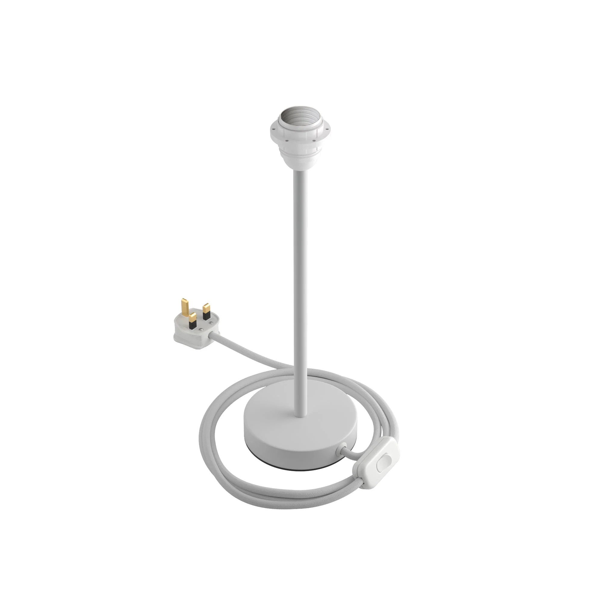 Alzaluce per paralume - Lampada da tavolo in metallo e spina UK - Bianco opaco - Image 9