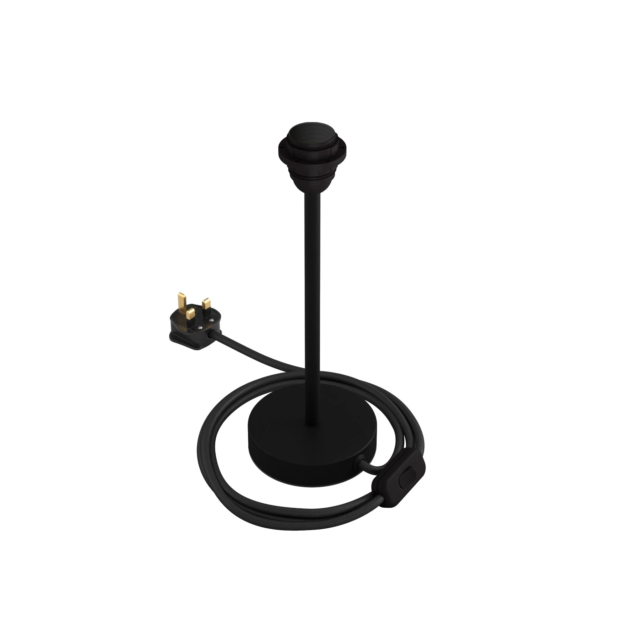 Alzaluce per paralume - Lampada da tavolo in metallo e spina UK - Nero opaco - Image 8