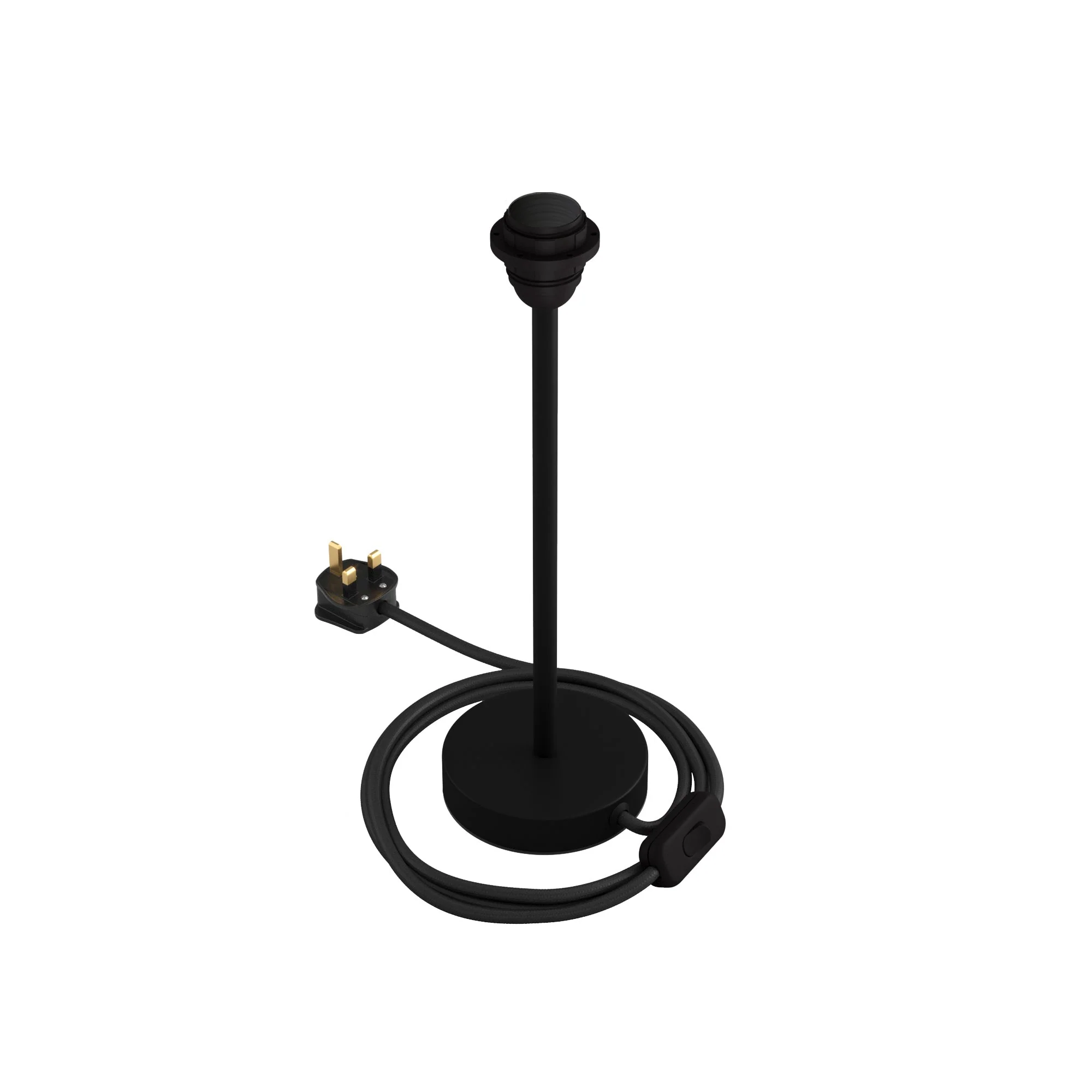 Alzaluce per paralume - Lampada da tavolo in metallo e spina UK - Nero opaco - Image 9