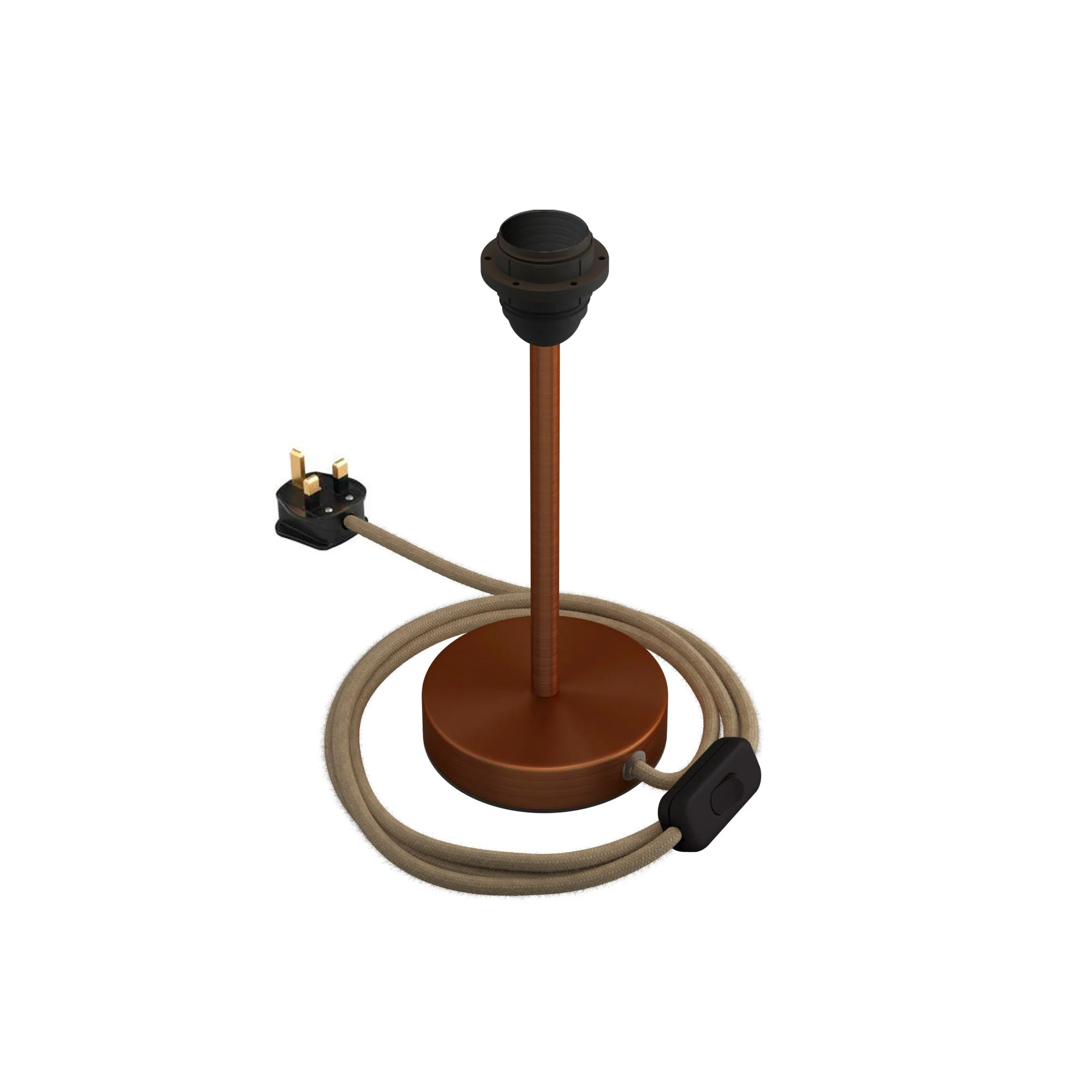 Alzaluce per paralume - Lampada da tavolo in metallo e spina UK - Rame satinato - Image 7