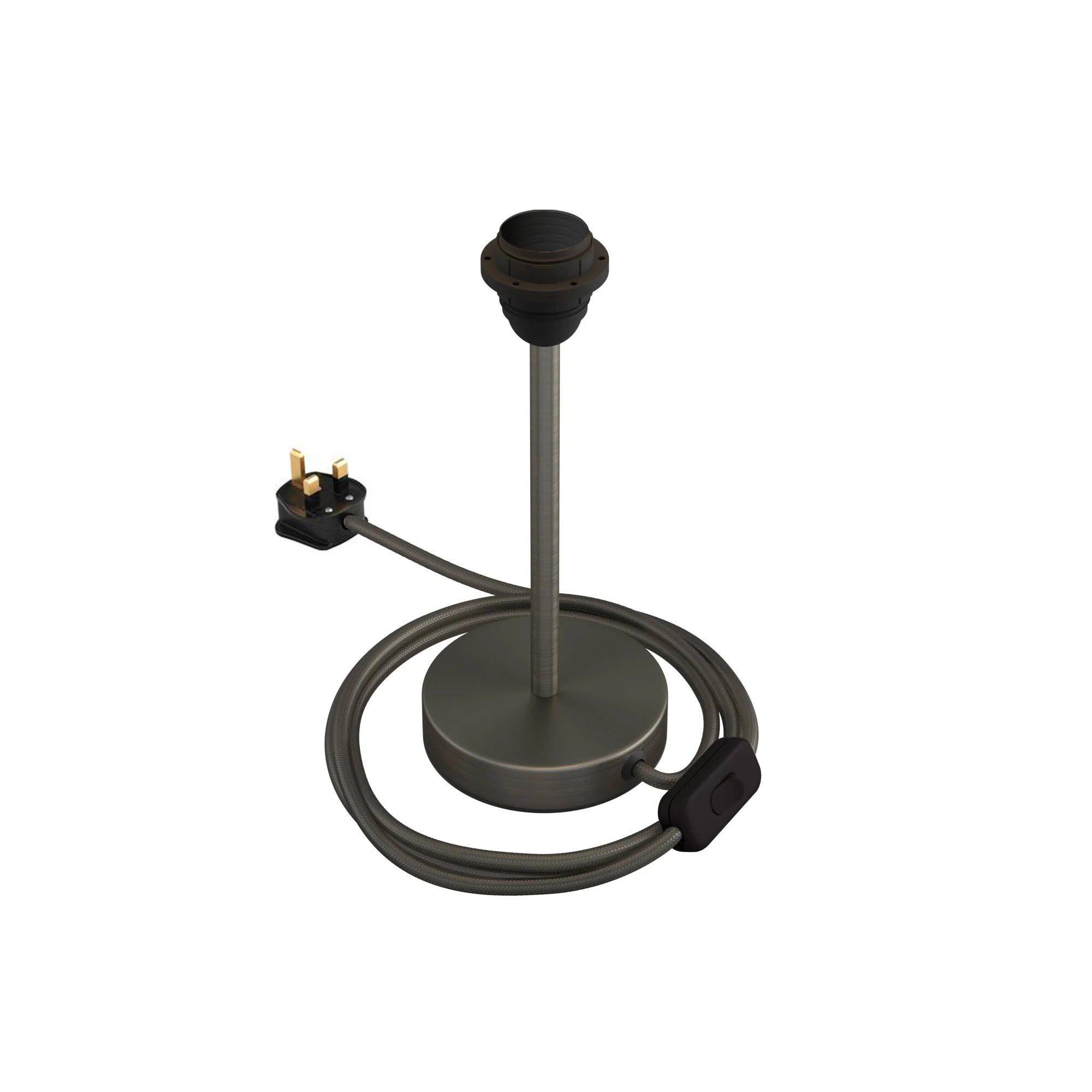 Alzaluce per paralume - Lampada da tavolo in metallo e spina UK - Titanio satinato - Image 7