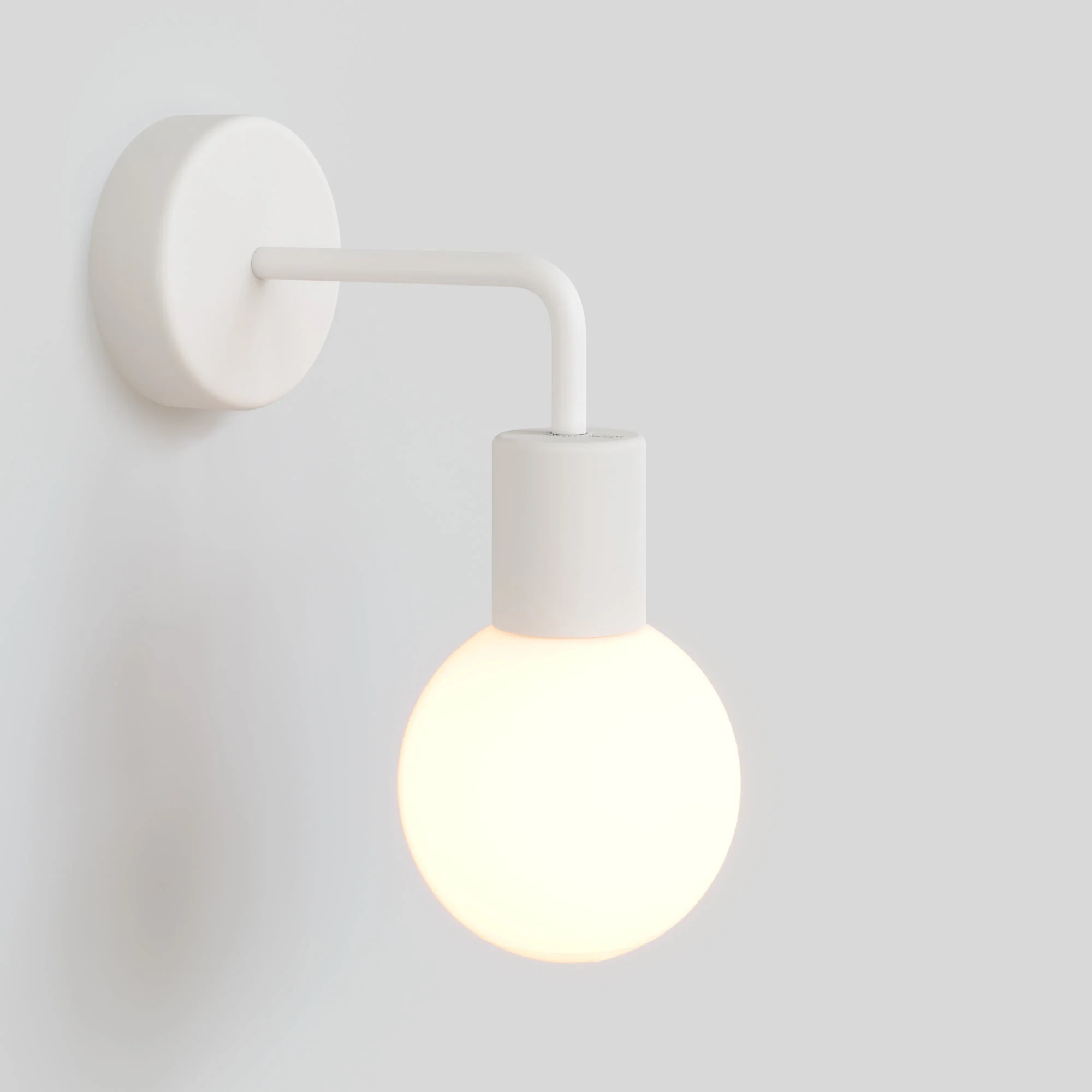 Applique da esterno Modulair IP65 con estensione a L e paralume a sfera infrangibile Unbreak-a-Ball - Bianco