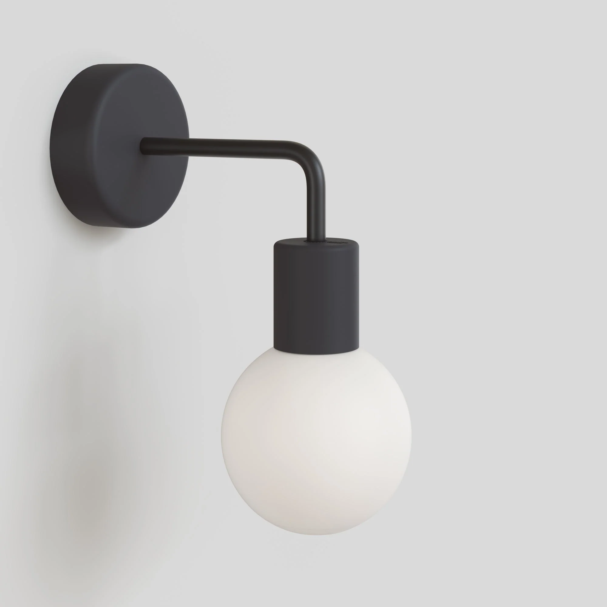 Applique da esterno Modulair IP65 con estensione a L e paralume a sfera infrangibile Unbreak-a-Ball - Nero - Image 4