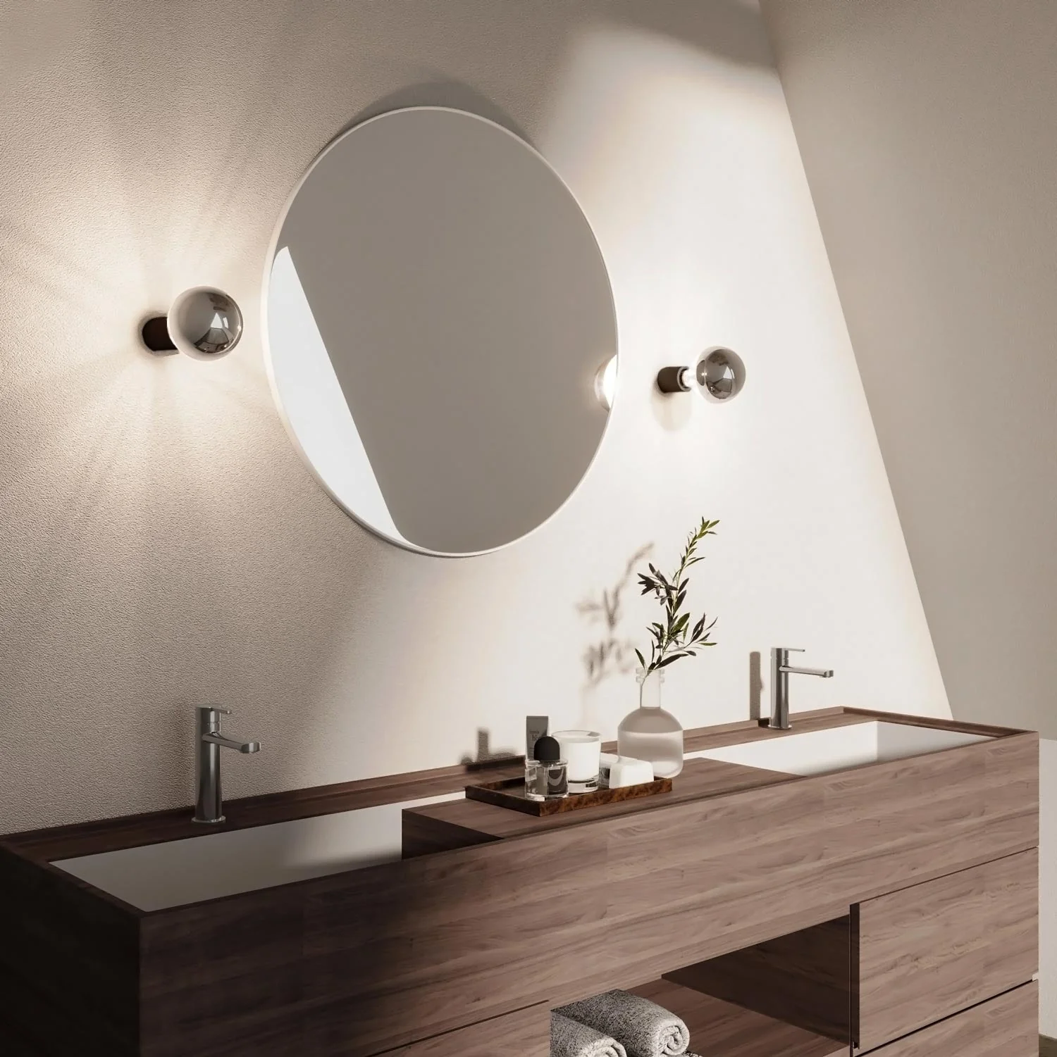 Applique Nera con lampadina a vista mezza sfera argento - Waterproof IP44 - IO - Image 4