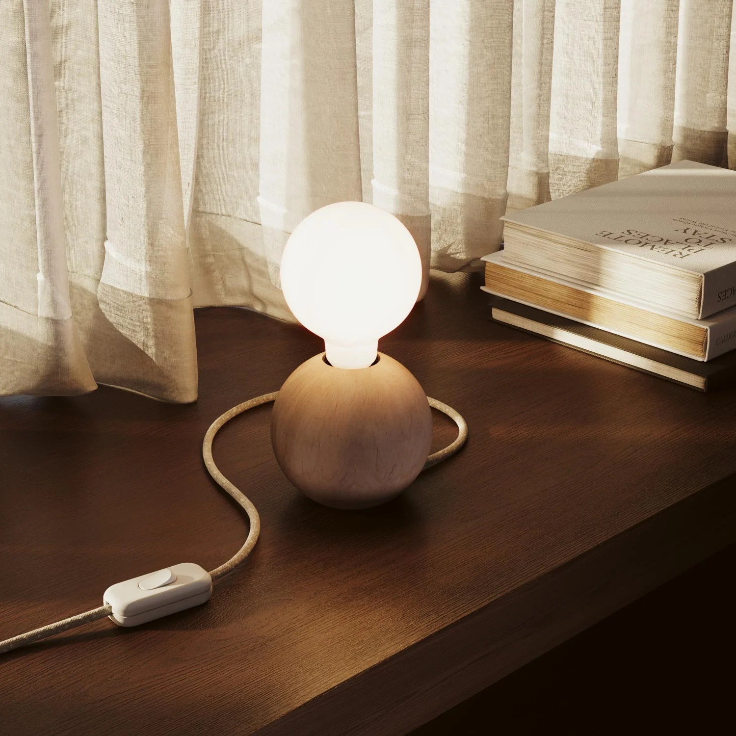Base lampada in legno - Sfera - Image 3
