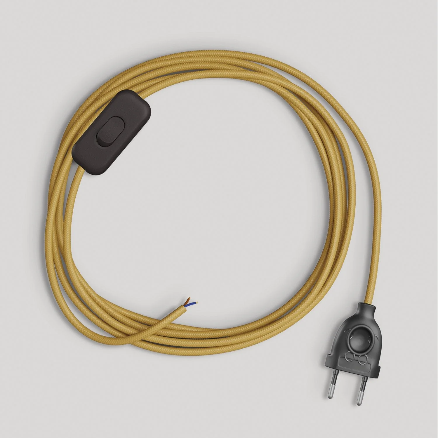 Cablaggio per lampada con cavo senape lucido 1,80 m - Image 4