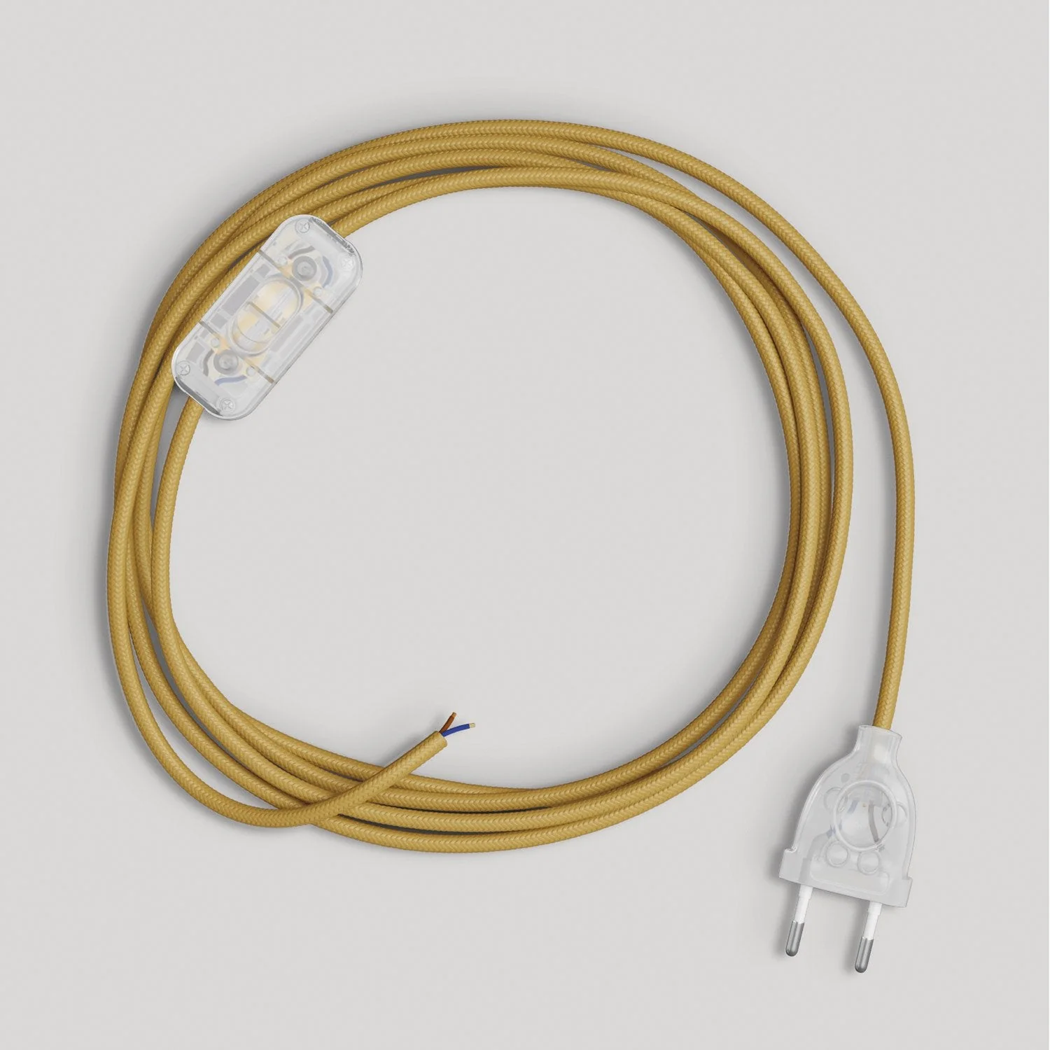 Cablaggio per lampada con cavo senape lucido 1,80 m - Image 5