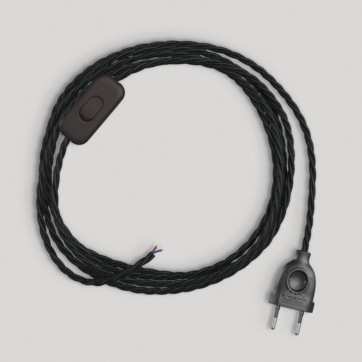 Cablaggio per lampada con cavo nero trecciato 1,80 m - Image 4