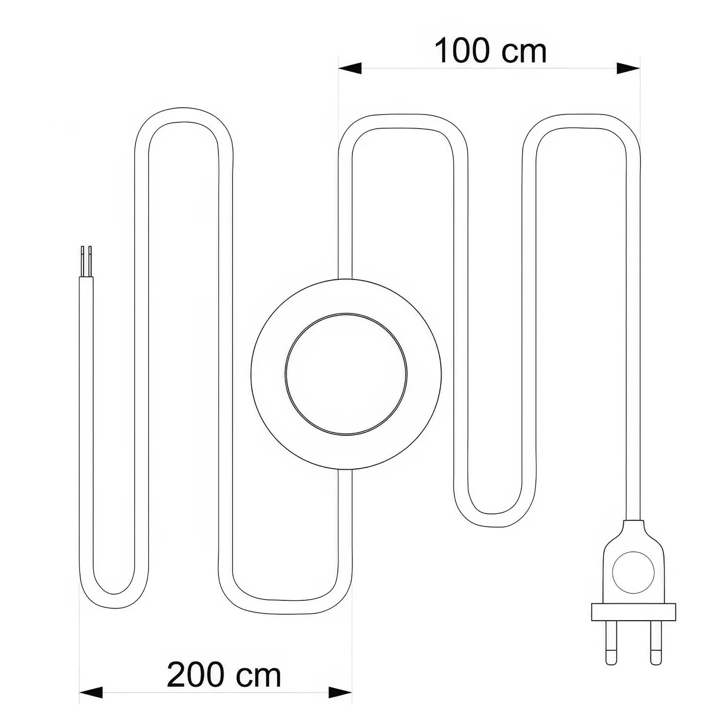 Cablaggio per lampada con cavo bianco trecciato 3 m - Image 3