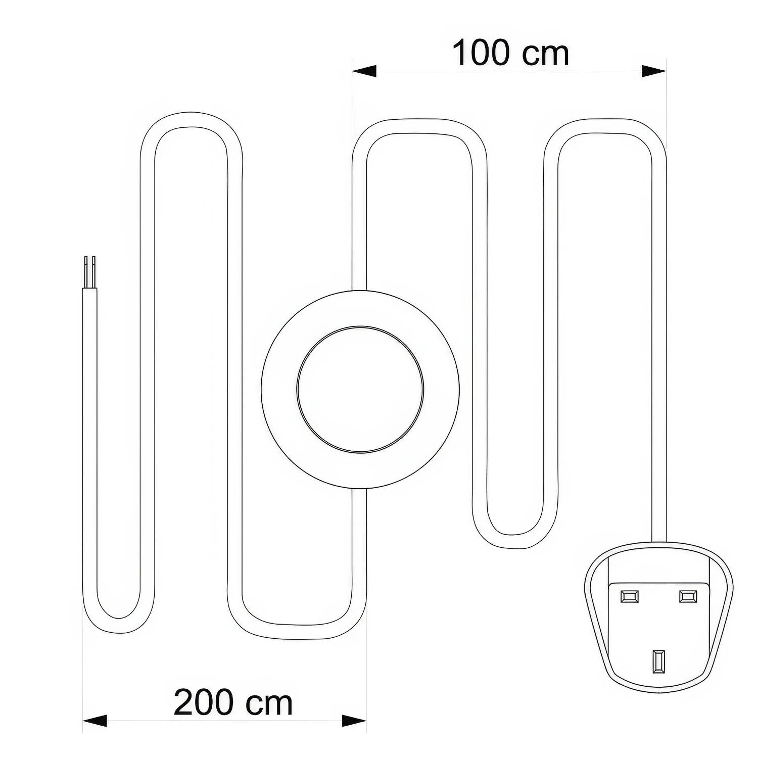 Cablaggio per lampada con cavo blu Steward in cotone 3 m e spina UK - Image 3