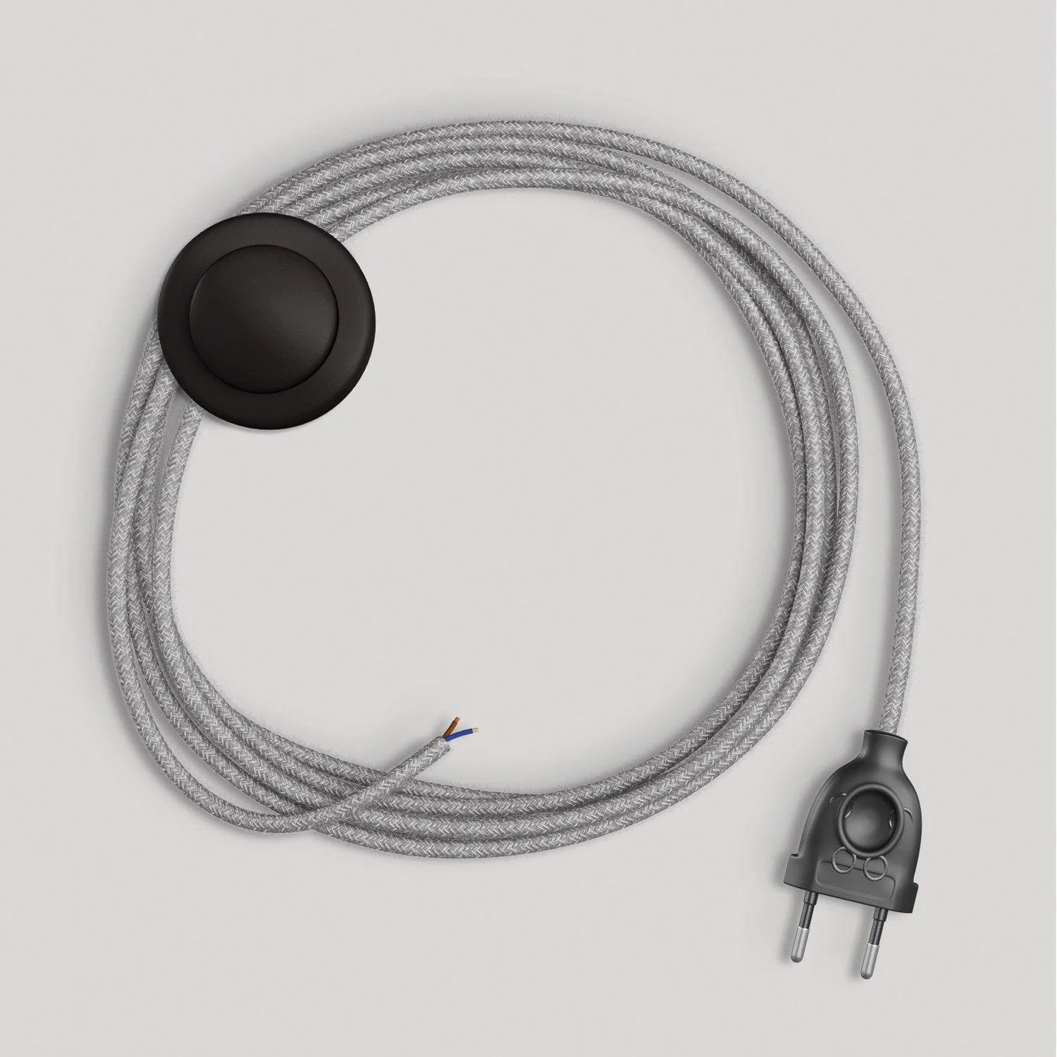 Cablaggio per lampada con cavo grigio in lino 3 m - Image 4
