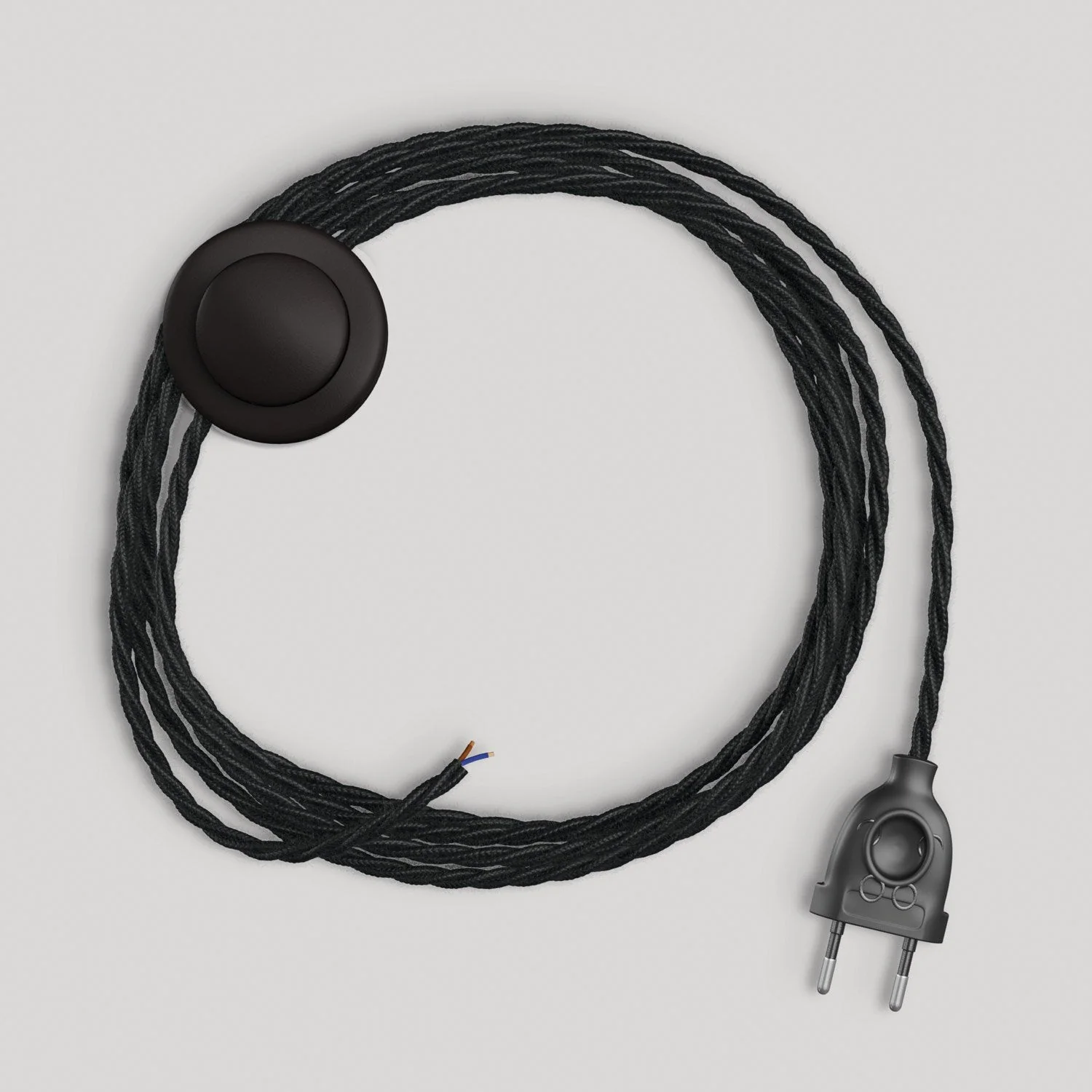 Cablaggio per lampada con cavo nero trecciato 3 m - Image 4