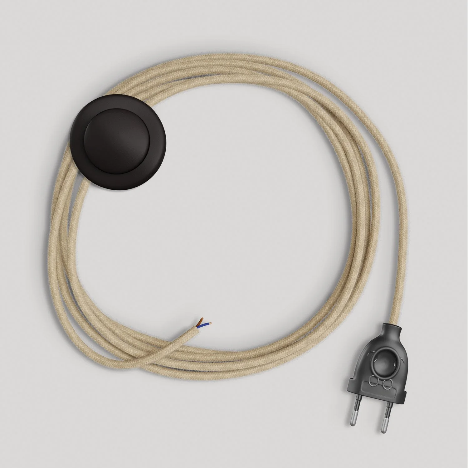 Cablaggio per lampada con cavo neutro in juta 3 m - Image 4