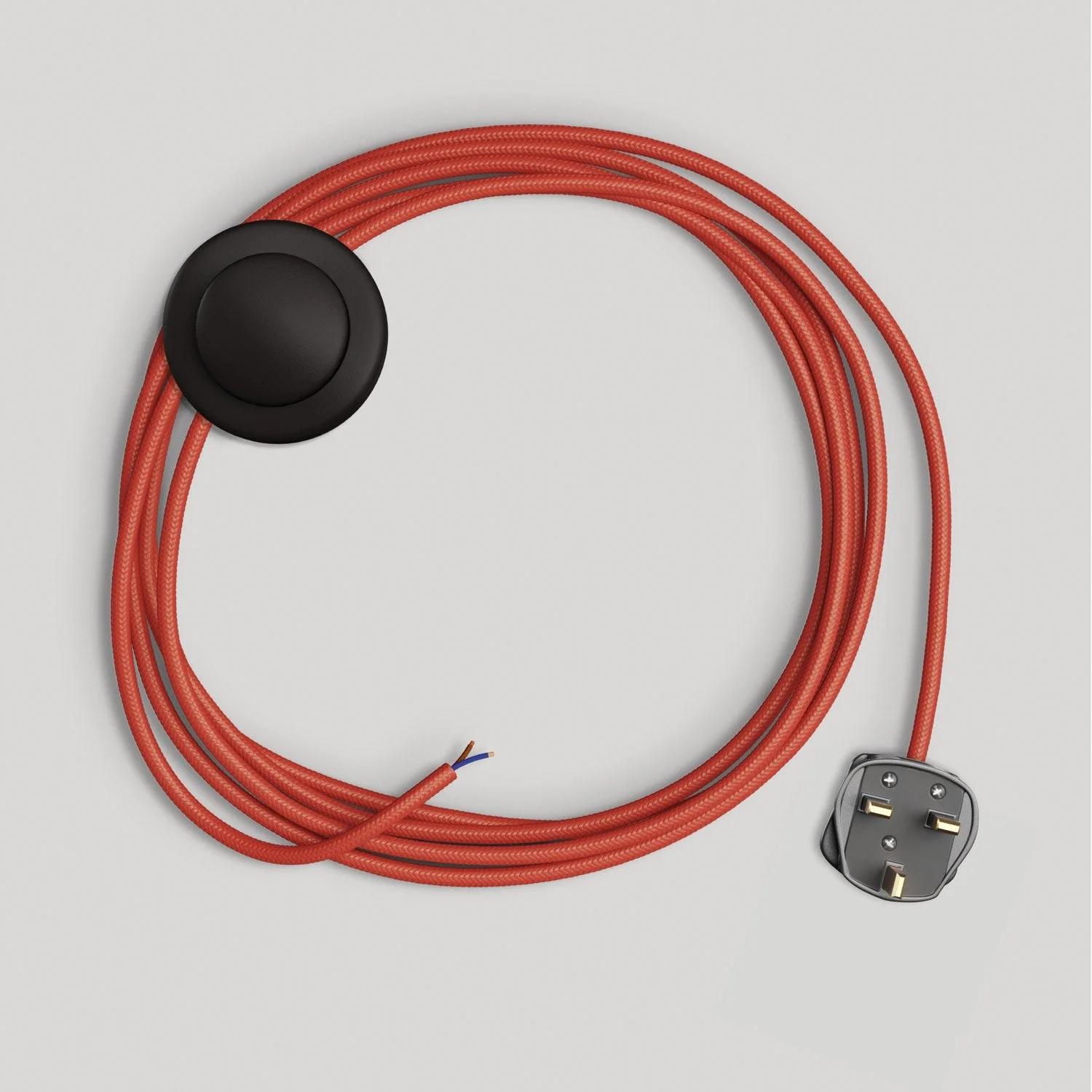 Cablaggio per lampada con cavo rosso lucido 3 m e spina UK