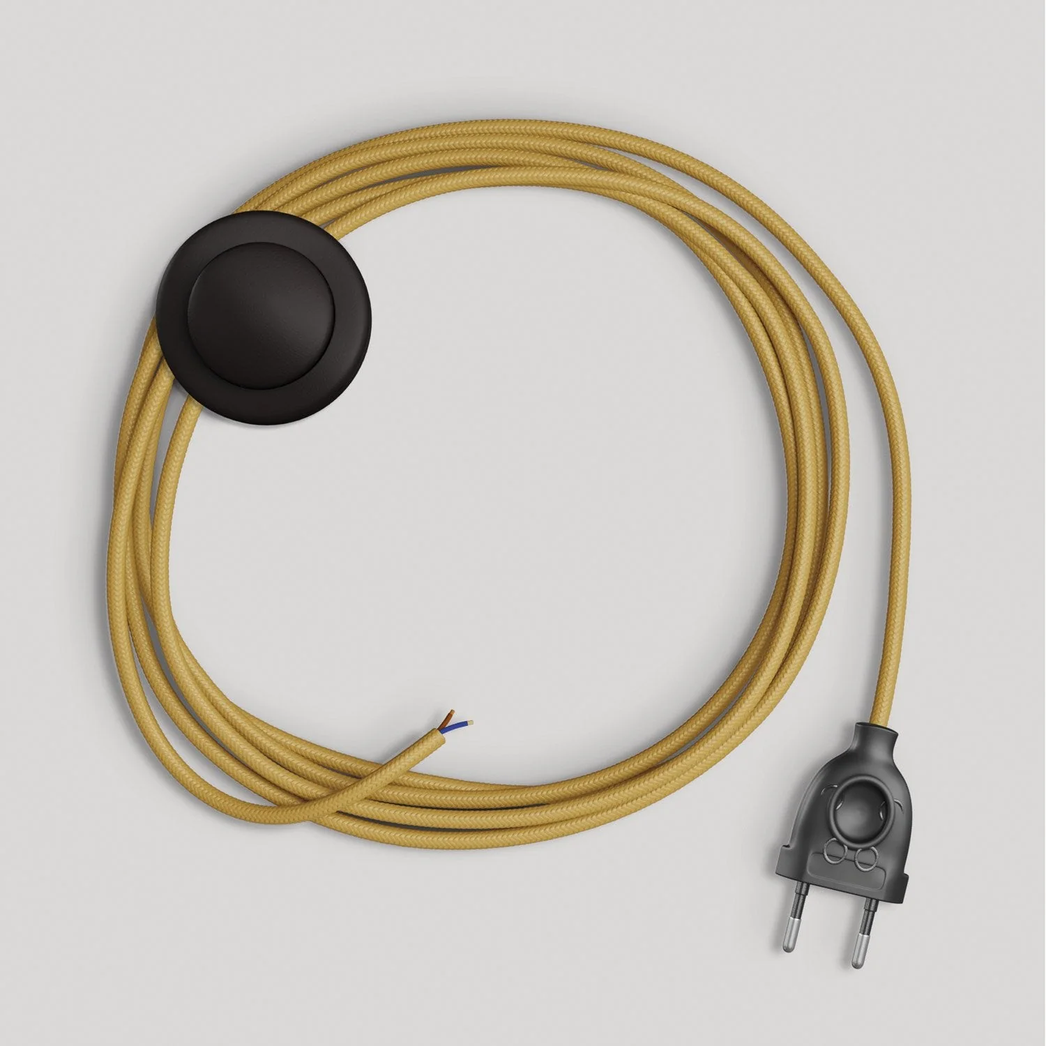 Cablaggio per lampada con cavo senape lucido 3 m - Image 4