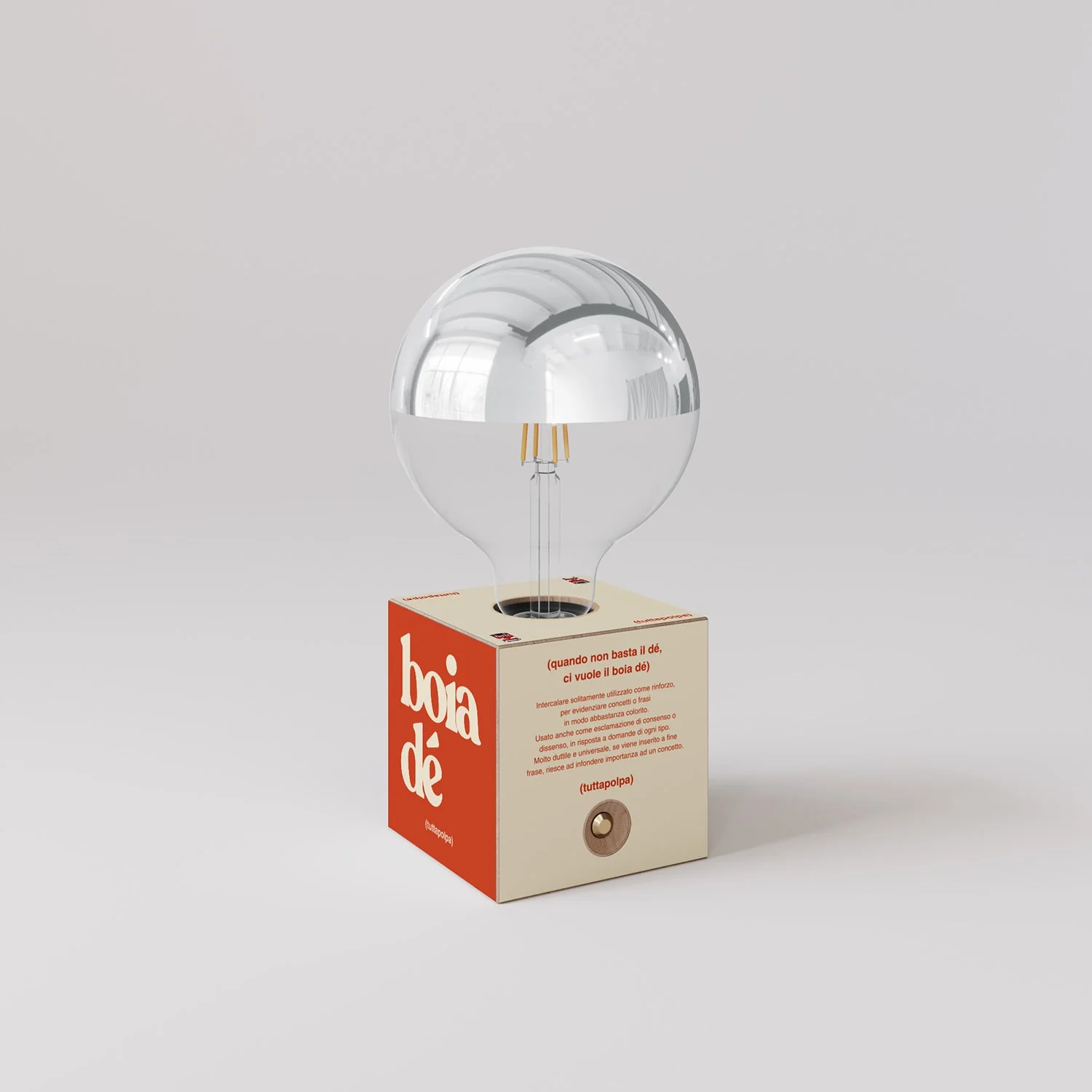 Lampada a batteria Cabless03 "Boia de" con lampadina globo mezza sfera argento - Tuttapolpa - Image 3