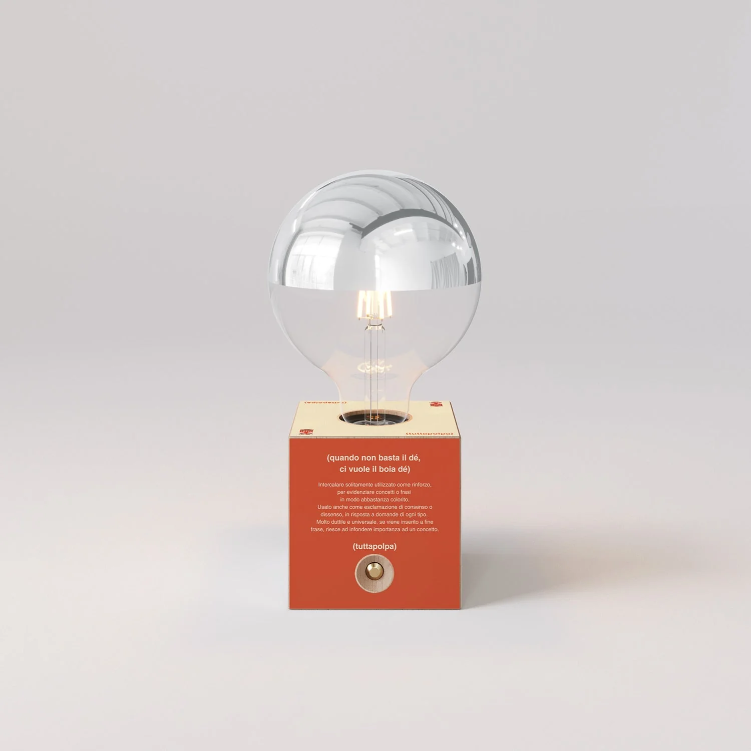 Lampada a batteria Cabless03 "Boia de" con lampadina globo mezza sfera argento - Tuttapolpa - Image 4