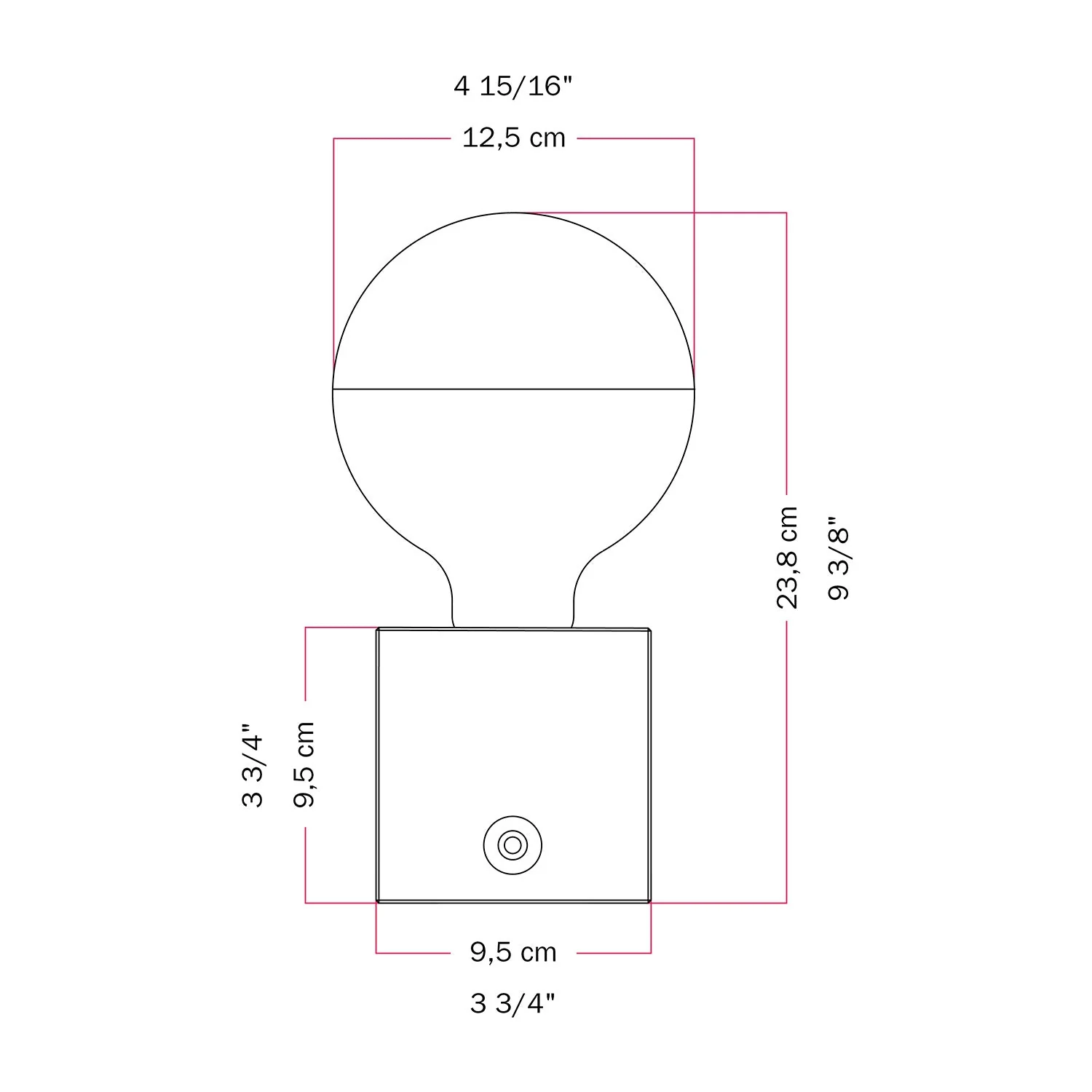 Lampada a batteria Cabless03 "Boia de" con lampadina globo mezza sfera argento - Tuttapolpa - Image 6
