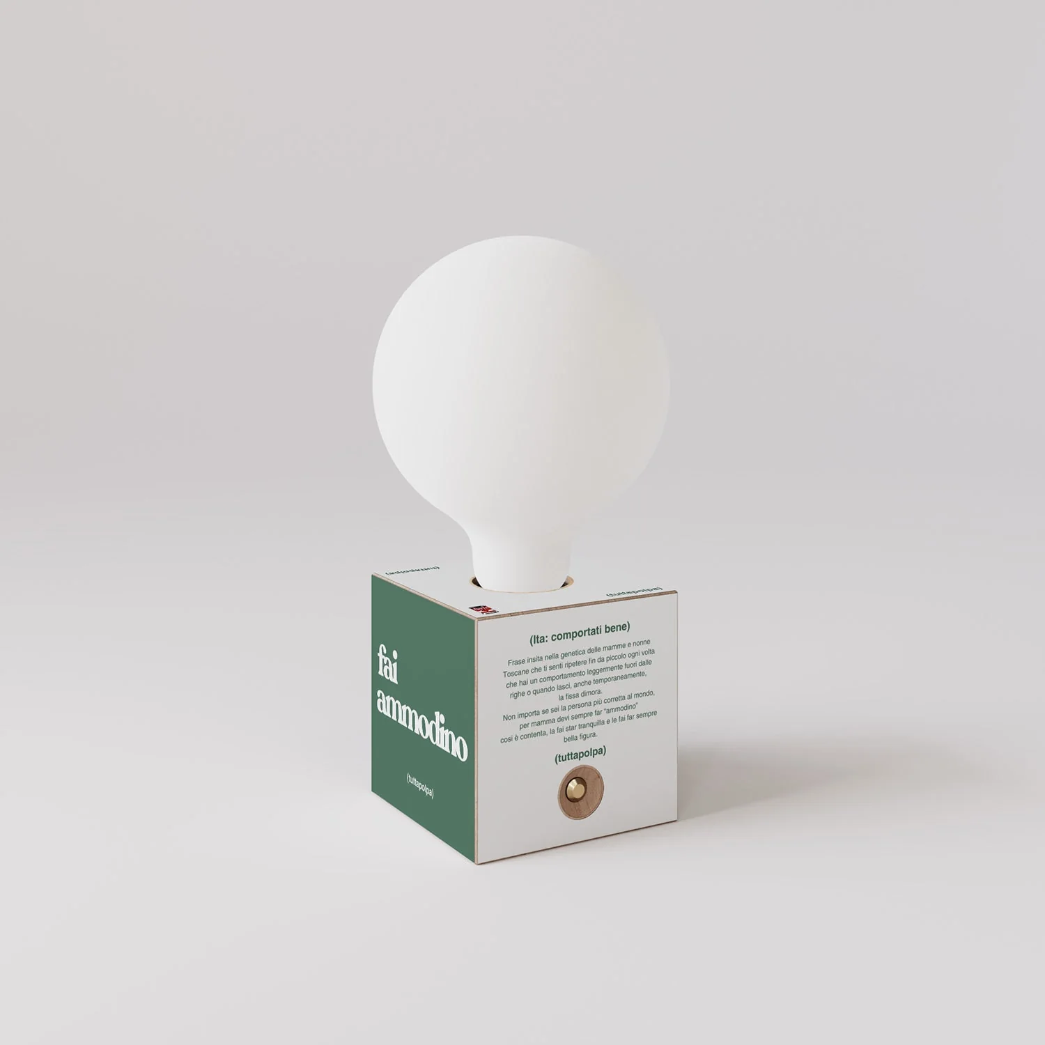 Lampada a batteria Cabless03 "Fai ammodino" con lampadina globo effetto porcellana - Tuttapolpa - Image 3