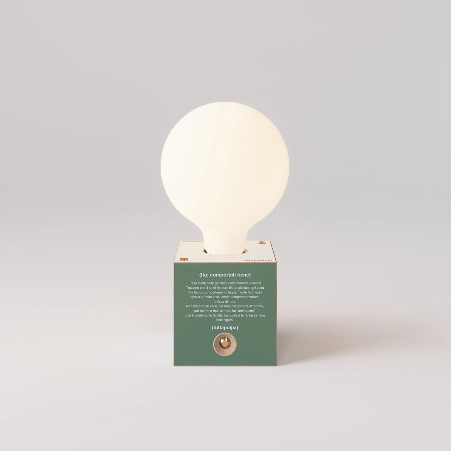 Lampada a batteria Cabless03 "Fai ammodino" con lampadina globo effetto porcellana - Tuttapolpa - Image 4