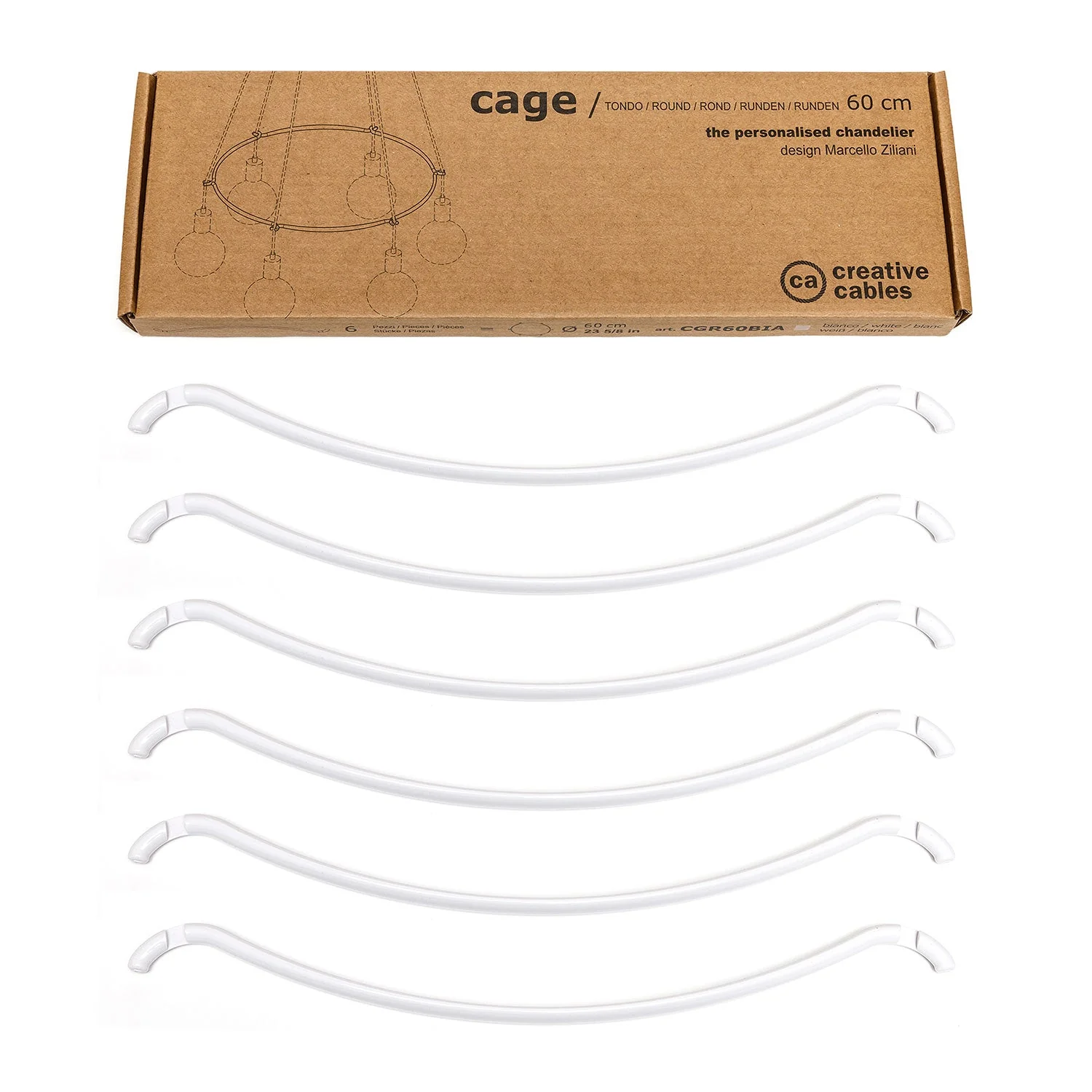 Cage Cerchio - Struttura per lampadari - Bianco - Image 7