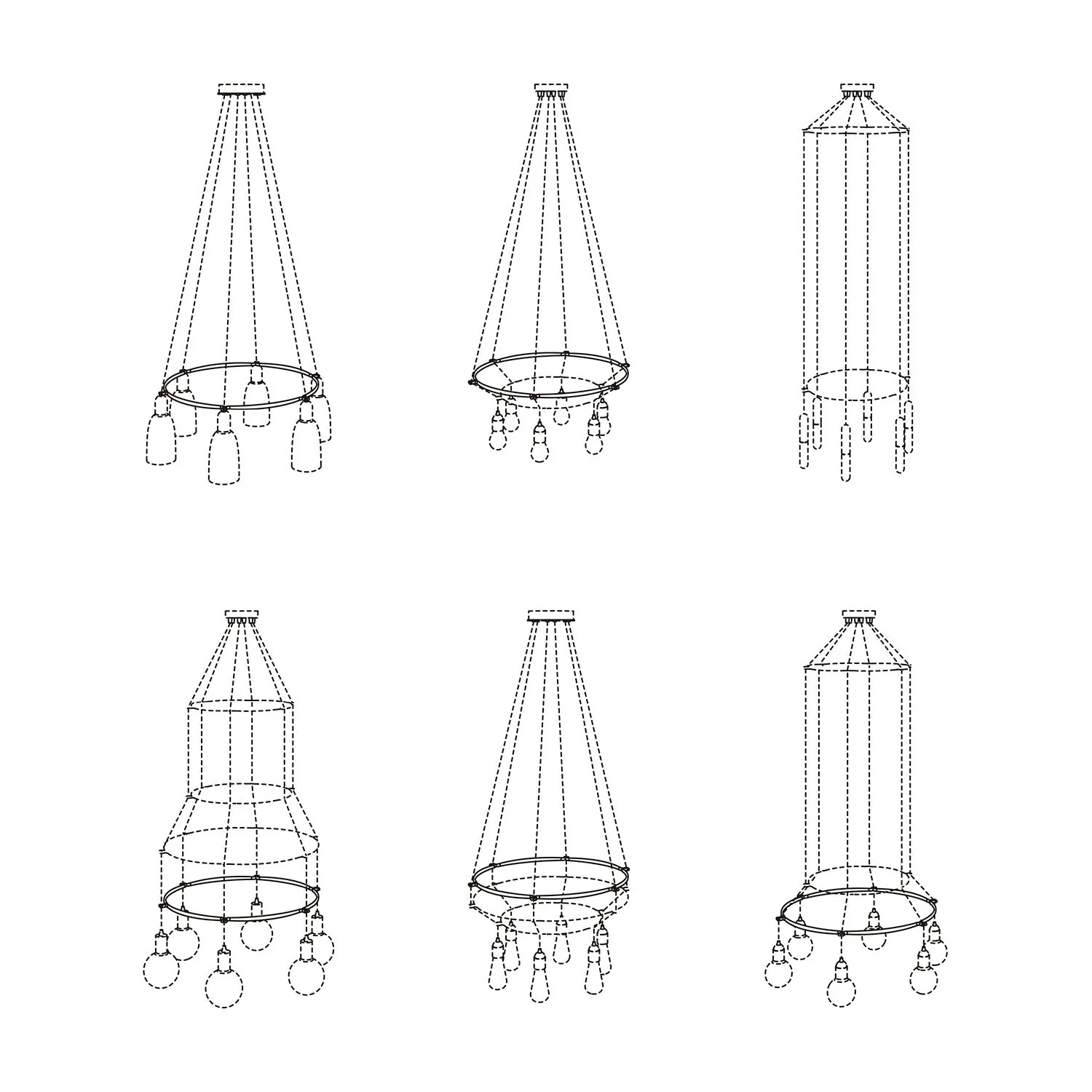 Cage Cerchio - Struttura per lampadari - Trasparente - Image 10