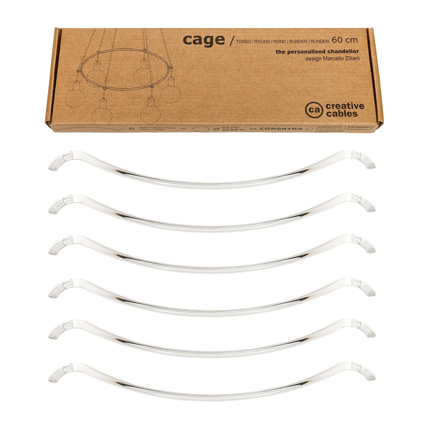 Cage Cerchio - Struttura per lampadari - Trasparente - Image 7