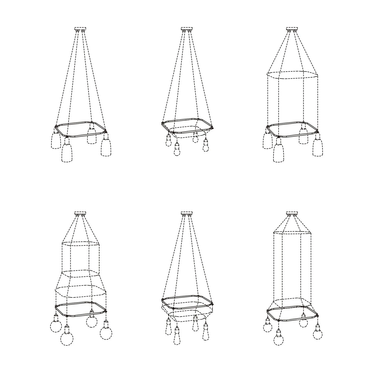 Cage Quadrato - Struttura per lampadari - Trasparente - Image 10