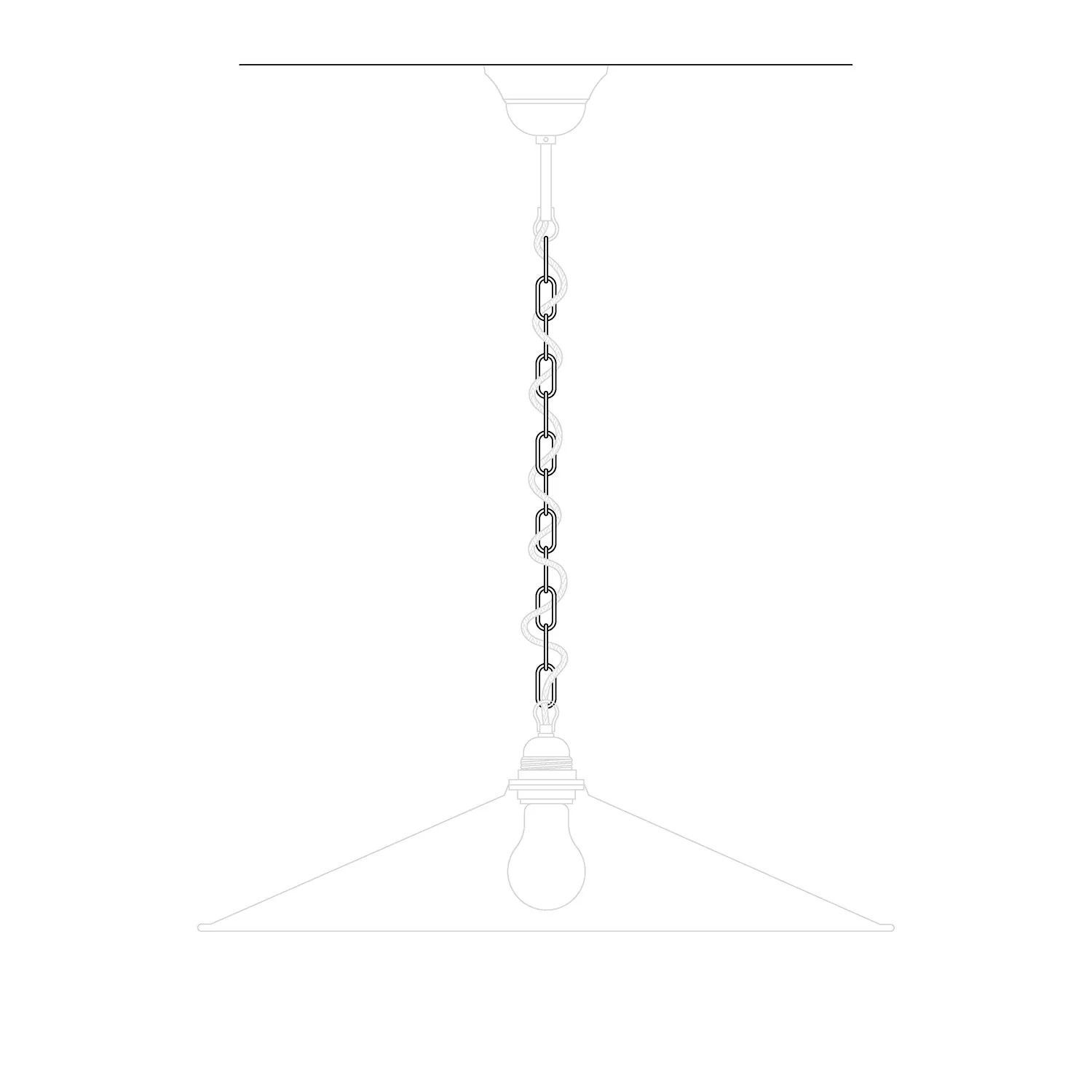 Catena Genovese in ferro per lampadari e sospensioni - Lunghezza 50 cm - Image 3