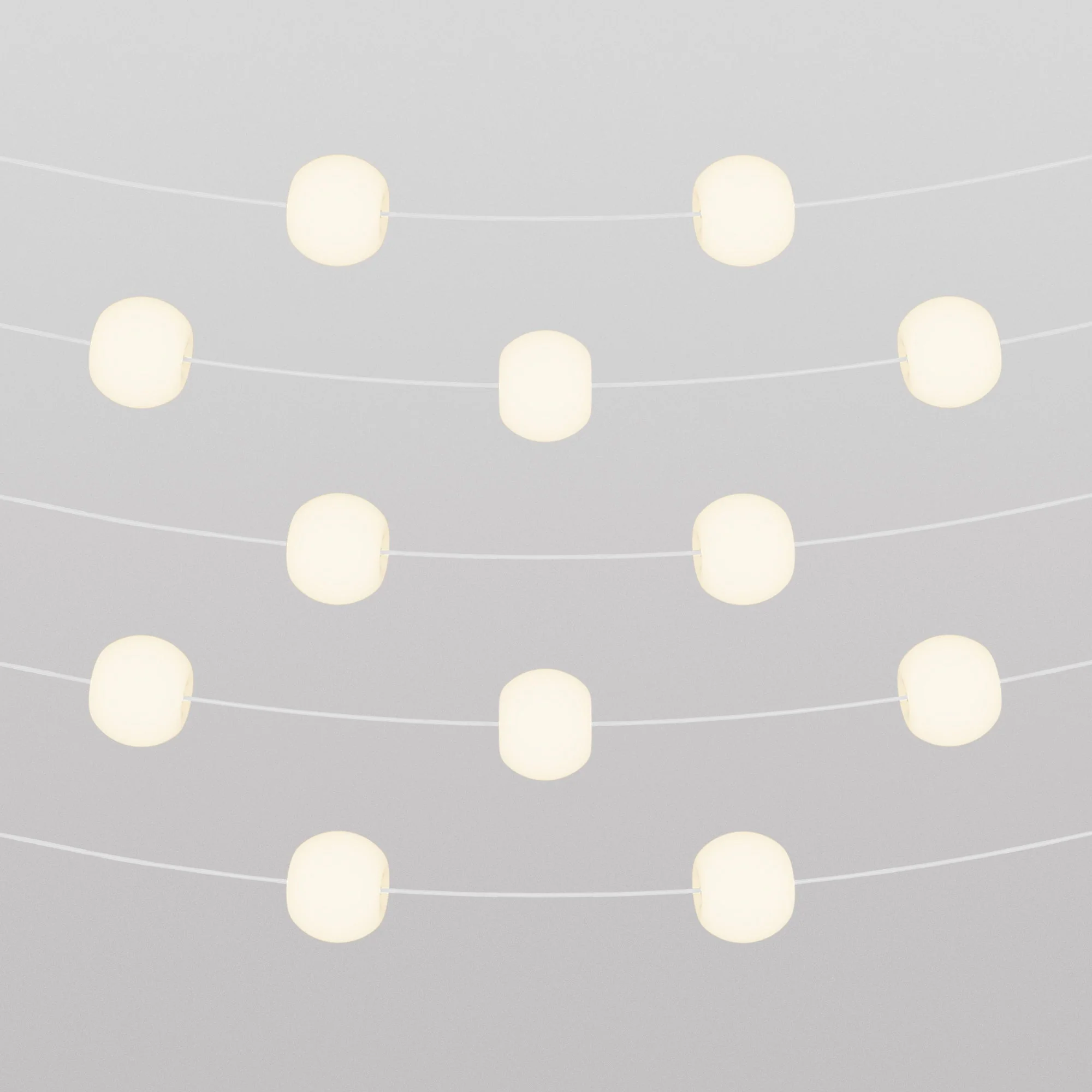 Catena luminosa 12 punti luce da esterno IP67 Bianco Sabbia con spina UK - Marina12 Cherry