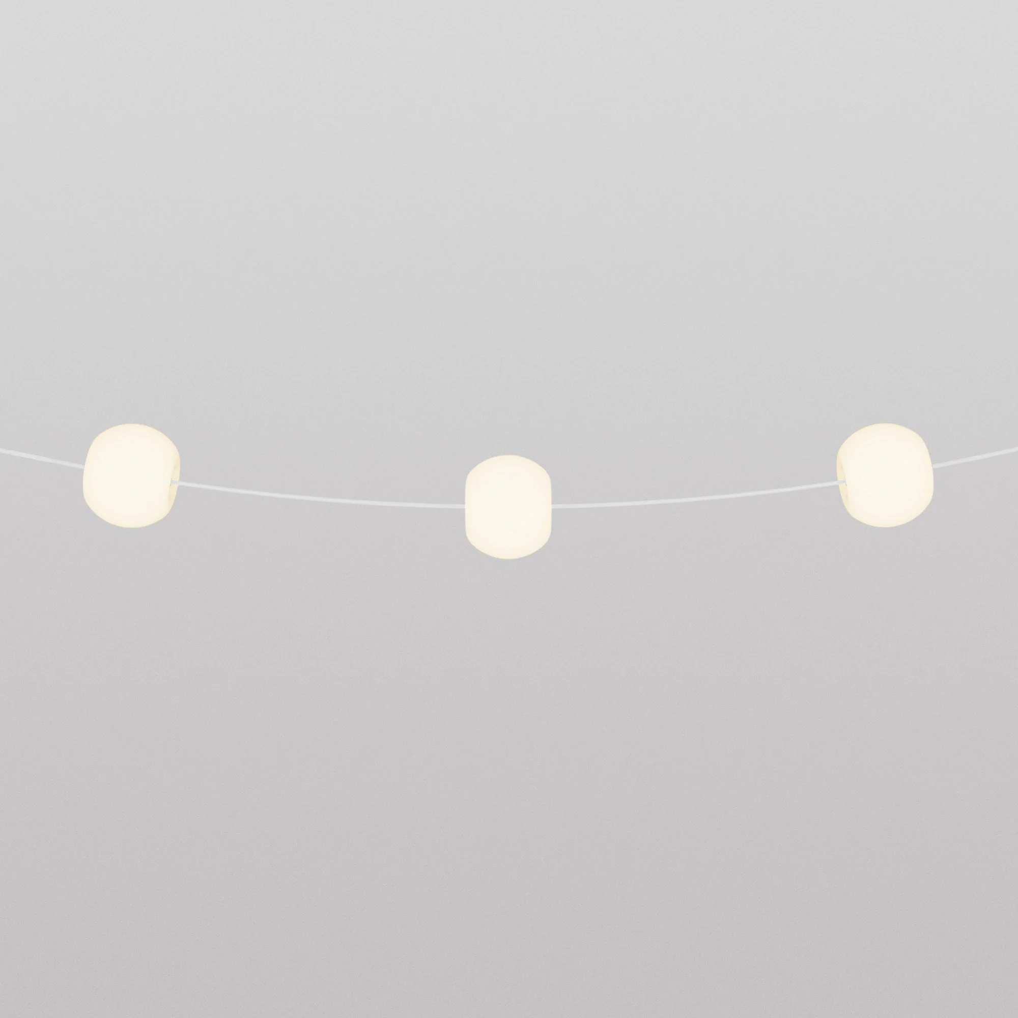 Catena luminosa 3 punti luce da esterno IP67 Bianco Sabbia con spina UK - Marina3 Cherry