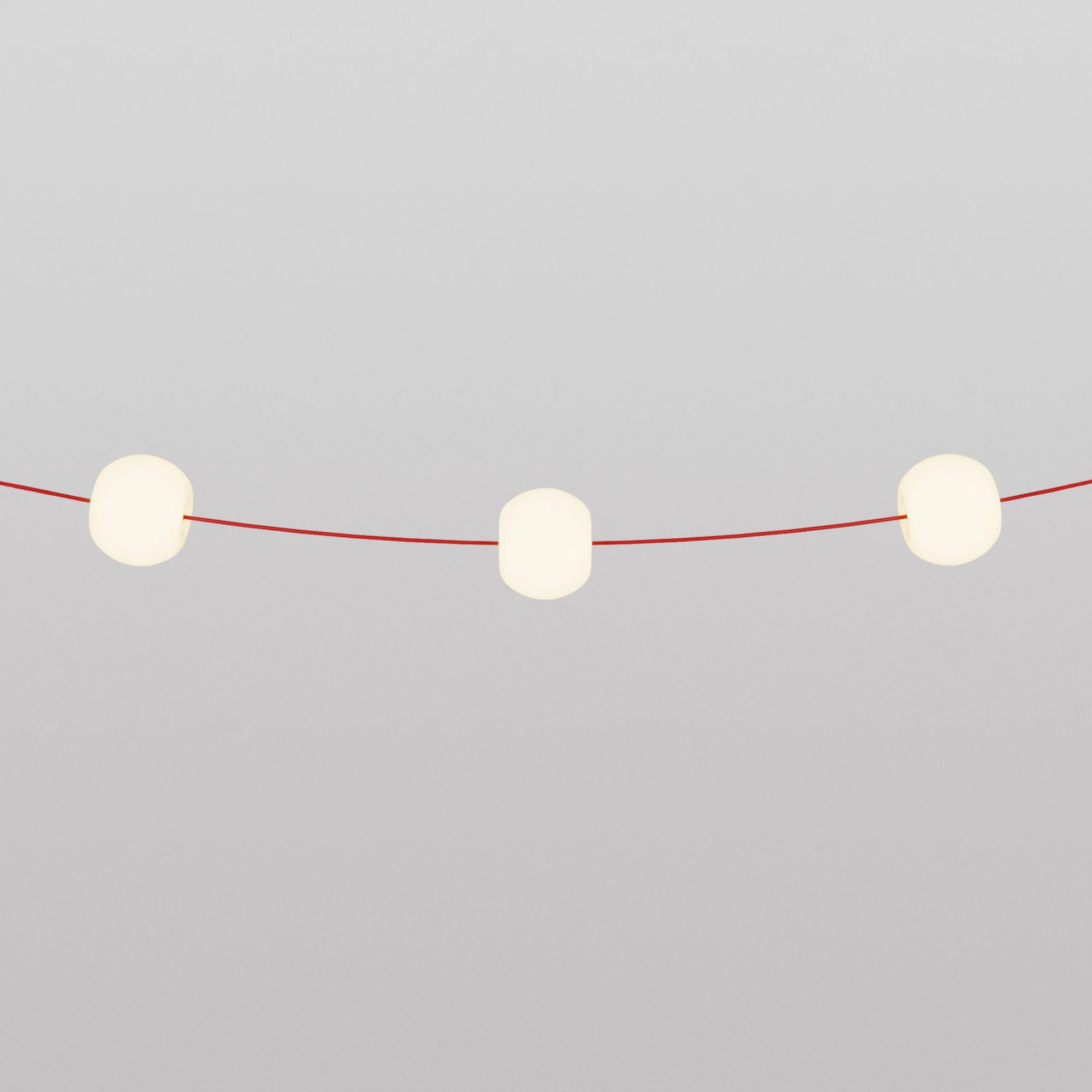 Catena luminosa 3 punti luce da esterno IP67 Rosso Stella Marina con spina UK - Marina3 Cherry