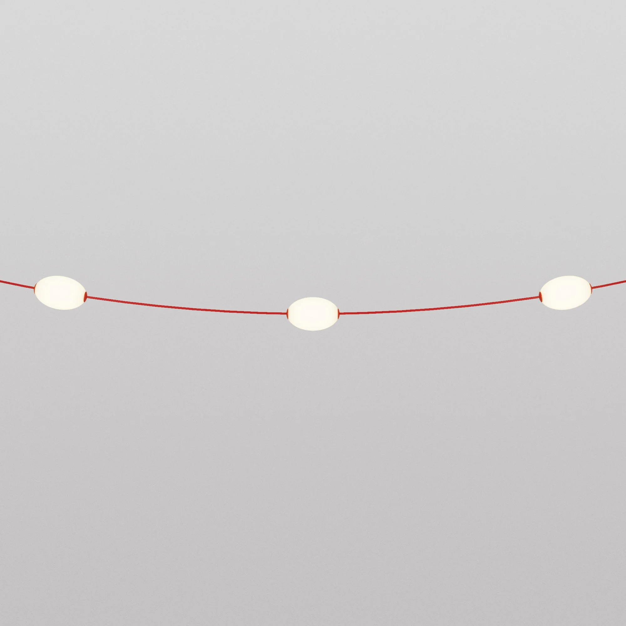 Catena luminosa 3 punti luce da esterno IP67 Rosso stella marina - Marina3