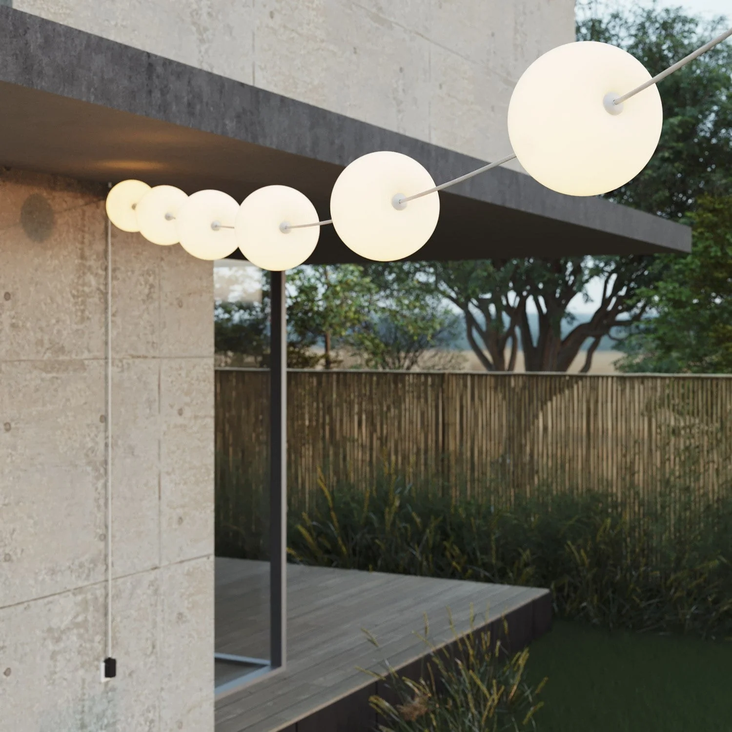 Catena luminosa 6 punti luce da esterno IP67 Bianco Sabbia con spina UK - Marina6 Cherry - Image 3
