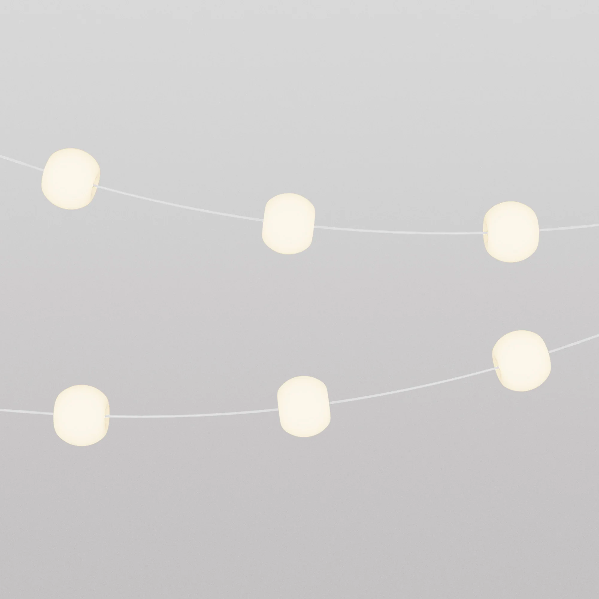 Catena luminosa 6 punti luce da esterno IP67 Bianco Sabbia - Marina6 Cherry
