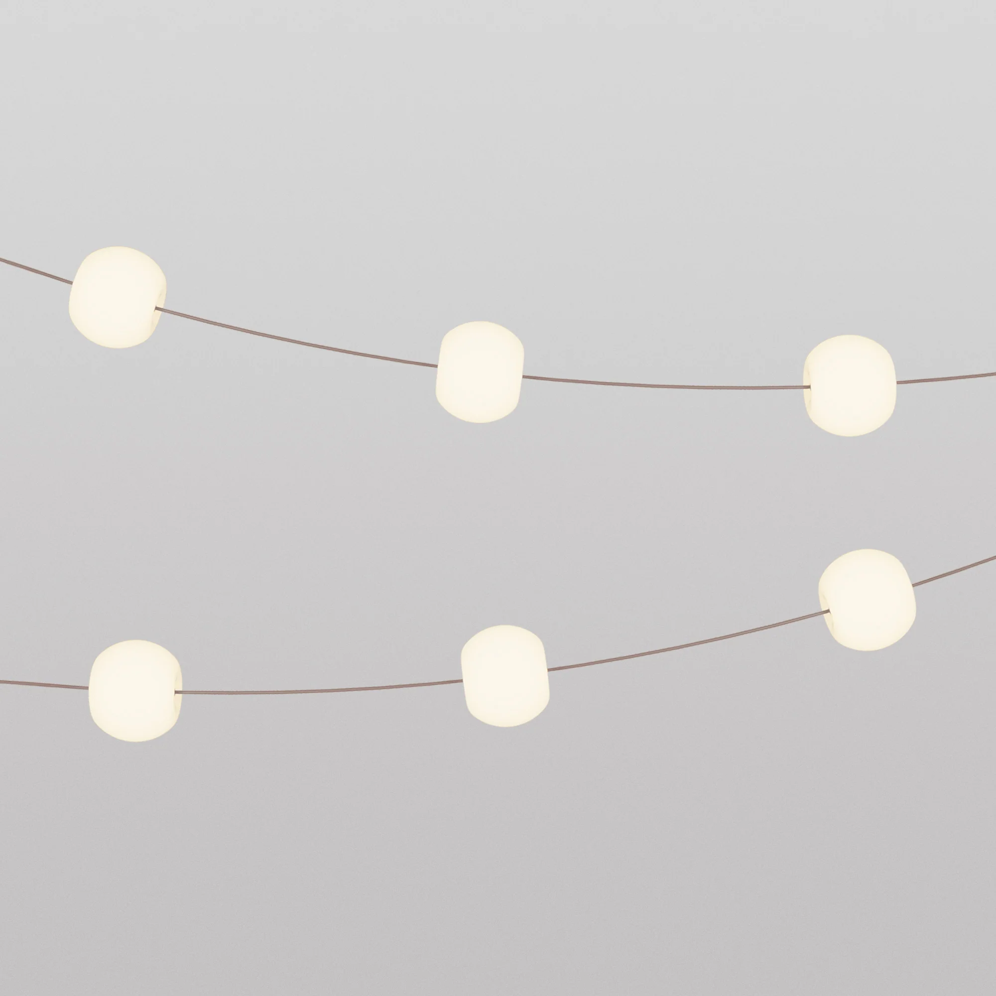 Catena luminosa 6 punti luce da esterno IP67 Desert Brown - Marina6 Cherry