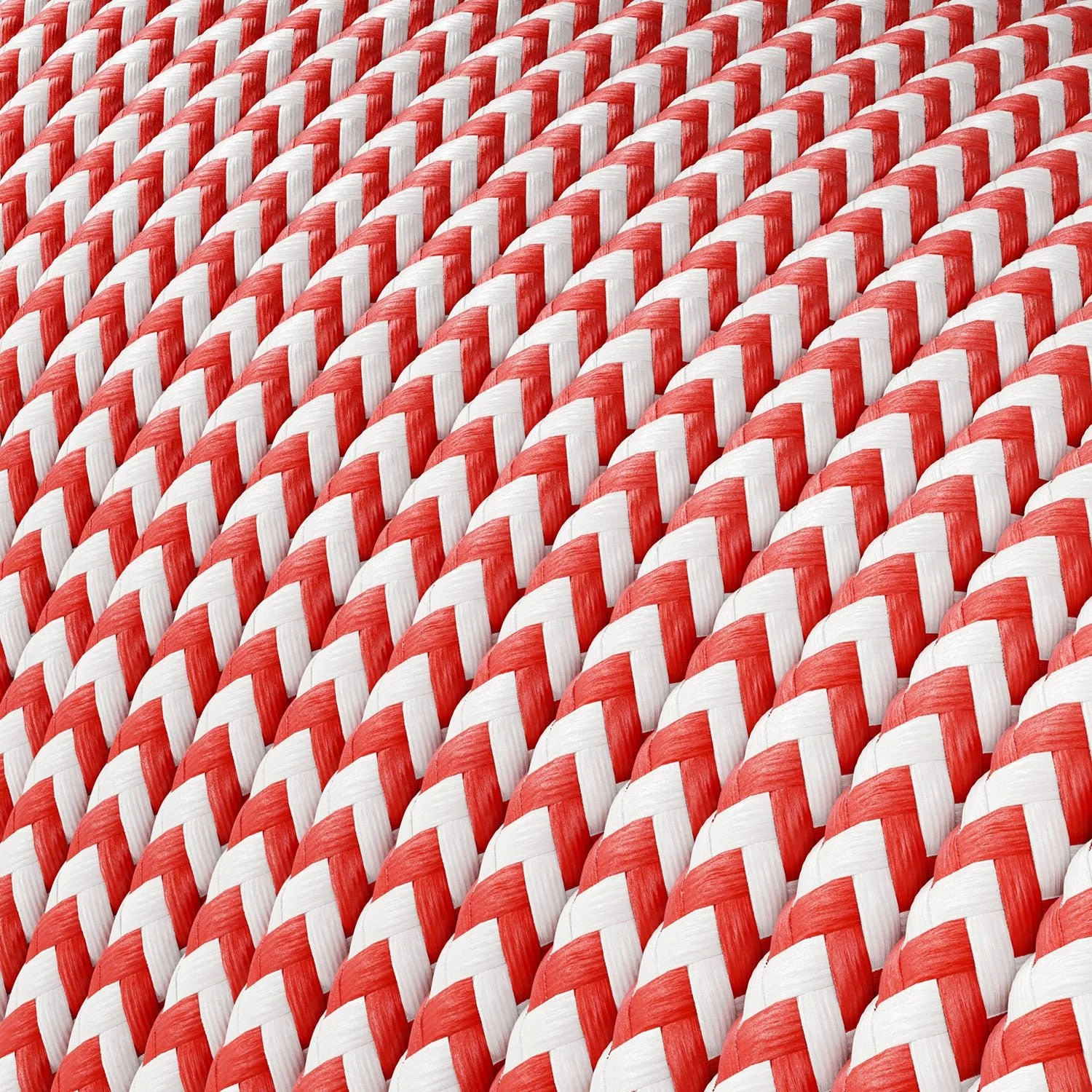 Cavo elettrico Extra Low Voltage rivestito in tessuto Zig Zag Bianco Rosso RZ09 - Image 2
