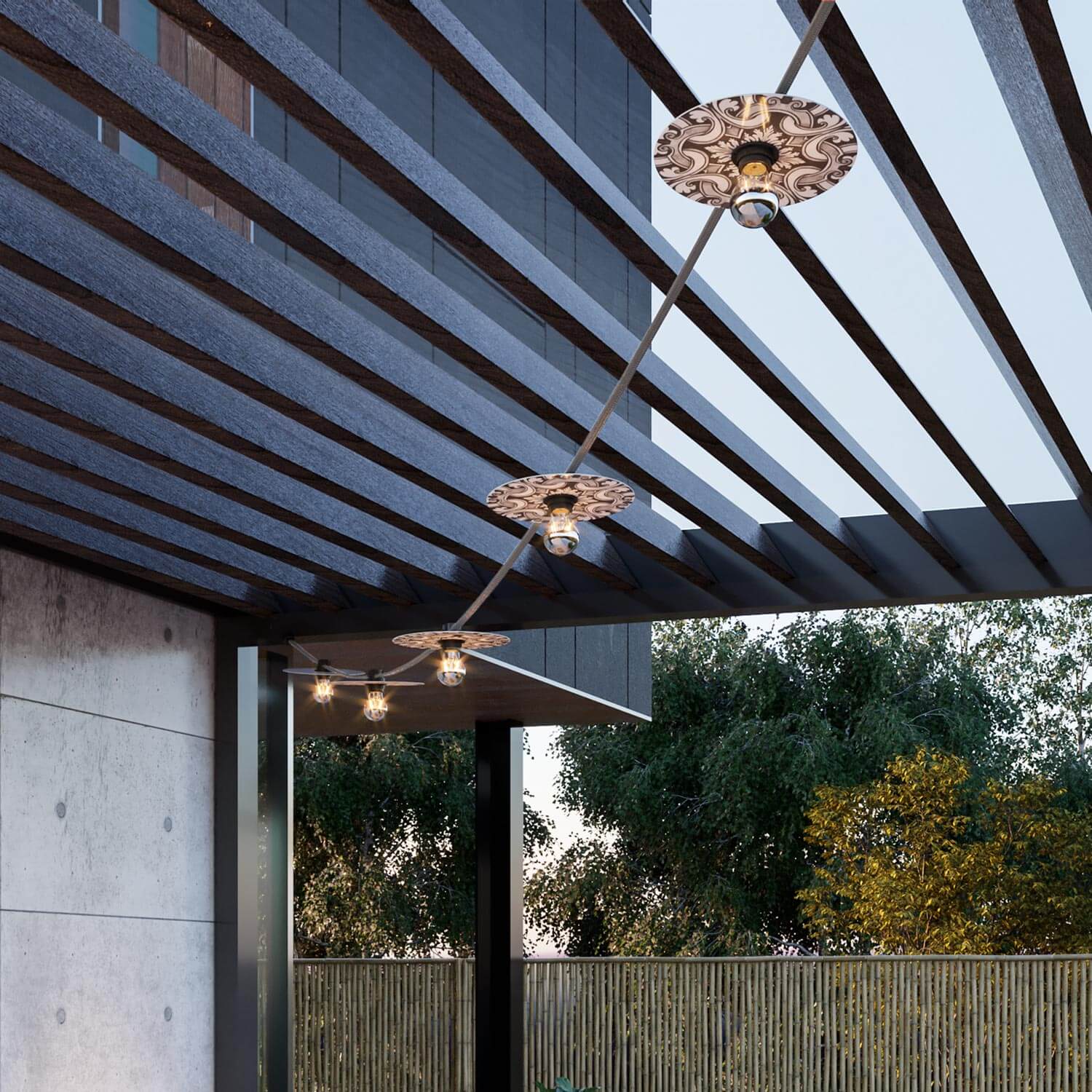 Cavo elettrico per catenaria rivestito in lino naturale Grigio CN02 - UV resistant - Image 4