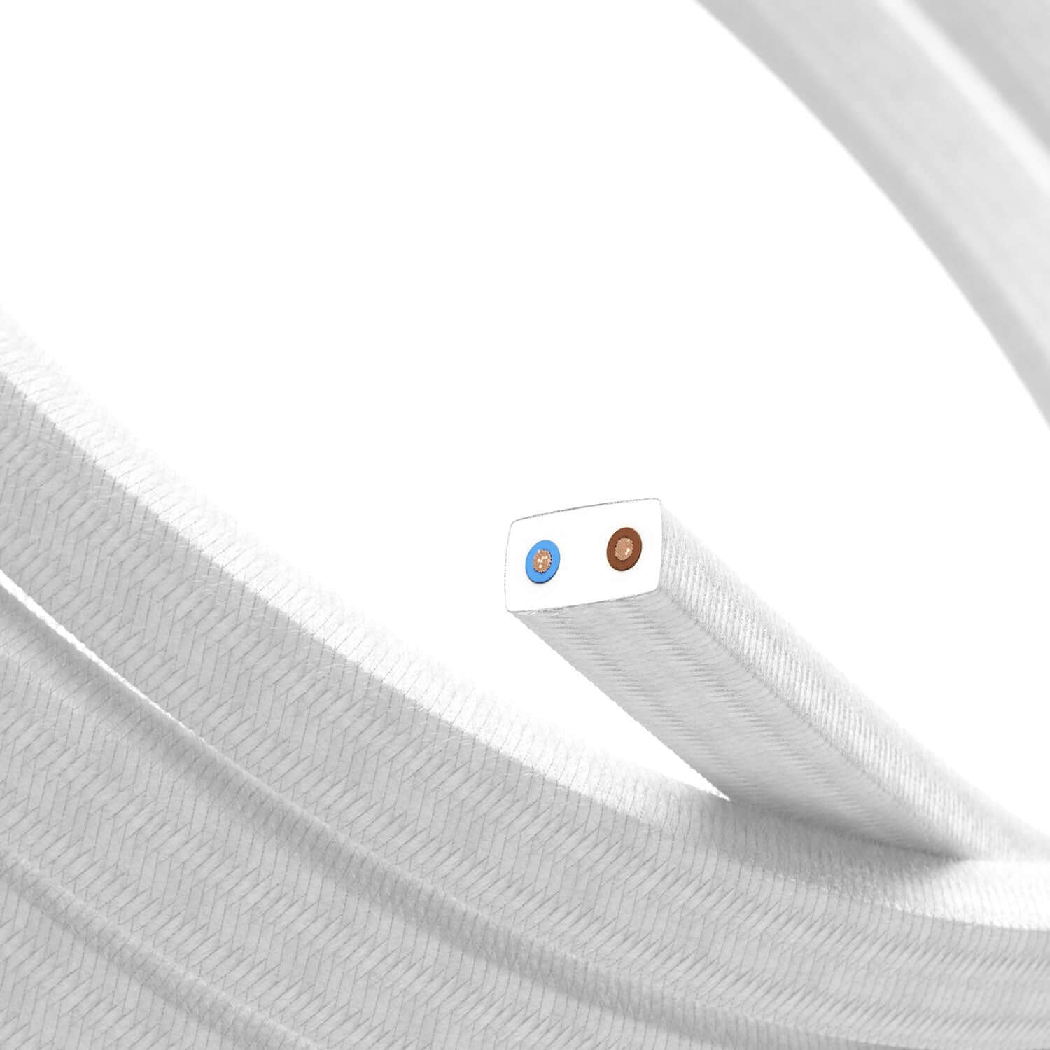 Cavo elettrico per catenaria rivestito in tessuto Bianco CM01 - UV resistant - Image 2