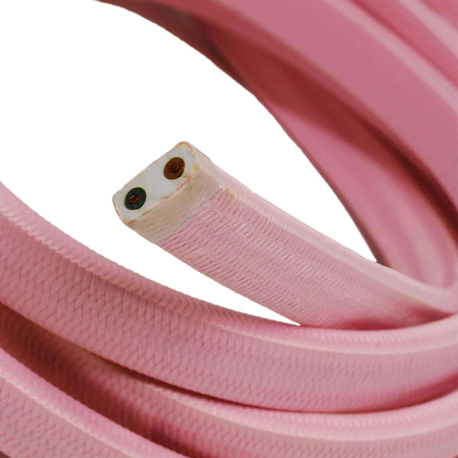 Cavo elettrico per catenaria rivestito in tessuto Rosa Baby CM16 - Image 2