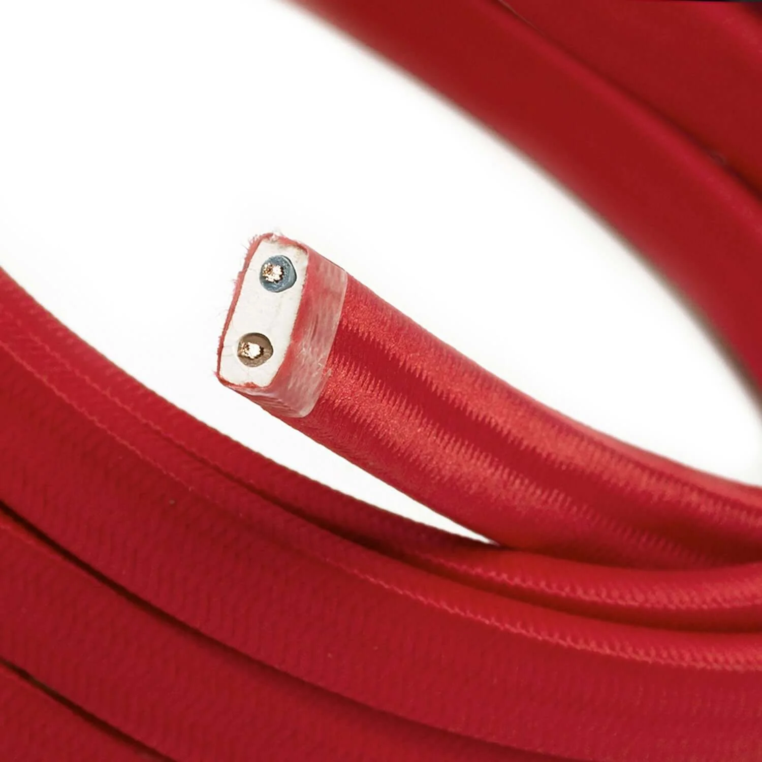 Cavo elettrico per catenaria rivestito in tessuto Rosso CM09 - UV resistant - Image 2