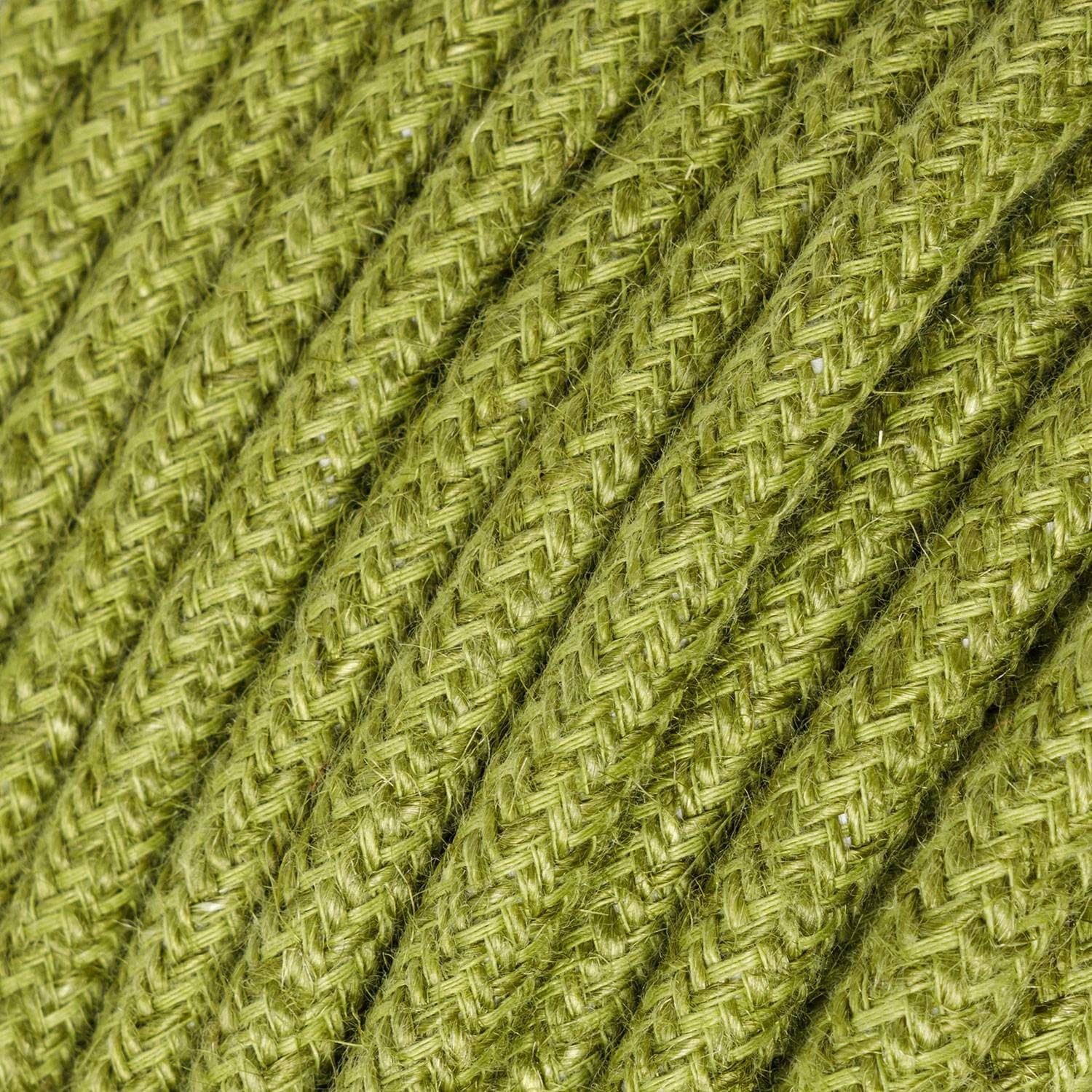 Cavo elettrico rivestito in juta Verde Fieno - L'Originale Creative Cables, per lampade fai-da-te originali - RN23 - Image 2