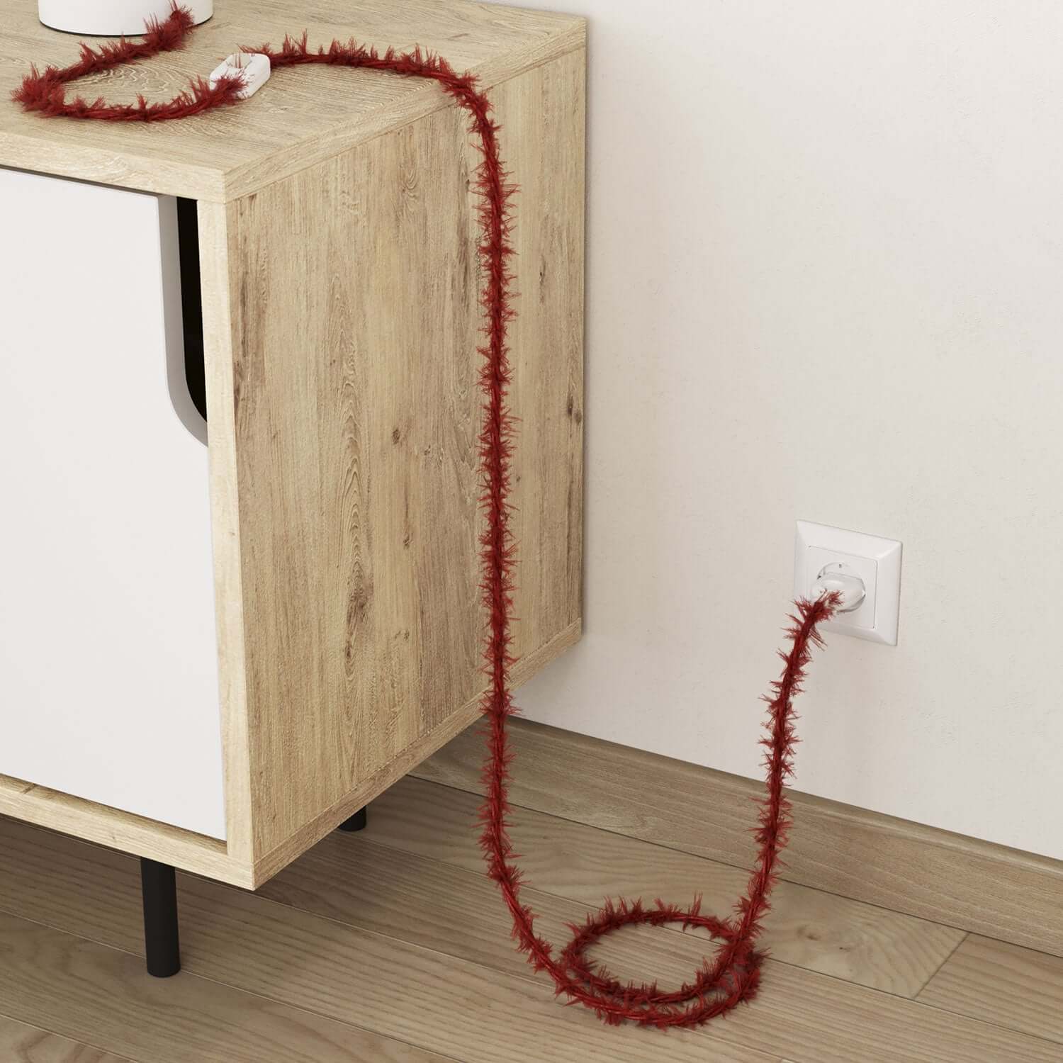 Cavo elettrico tessile color Rosso Fuoco Marlene - L'Originale Creative Cables, per le tue lampade di design - TP09 - Image 3