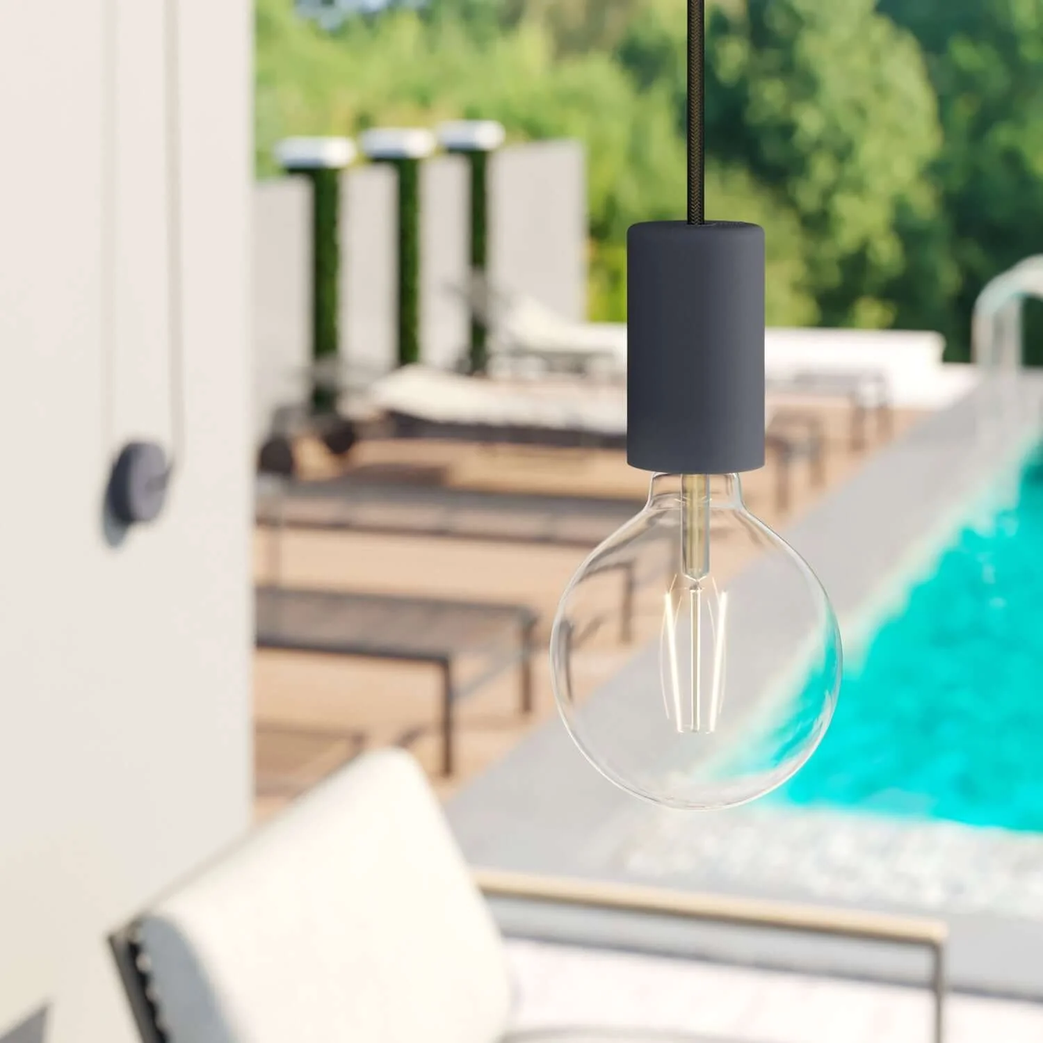 Cavo elettrico UV resistant per esterno rotondo rivestito in tessuto Nero SM04 - compatibile con Eiva Outdoor IP65 - Image 3